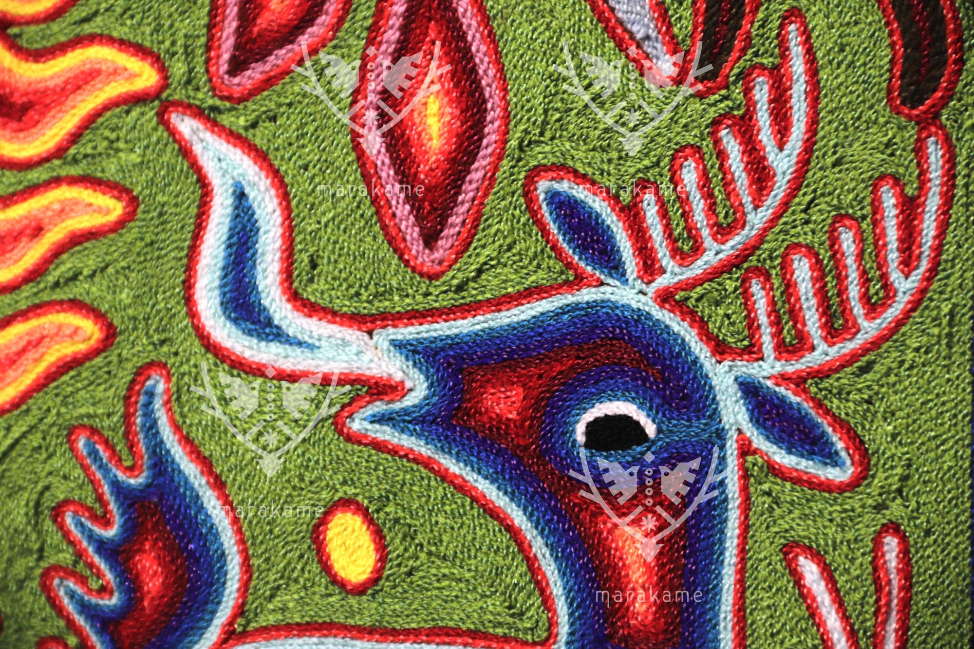 Nierika de Estambre Cuadro Huichol - Tatei Haramara - 60 x 60 cm. - 2025