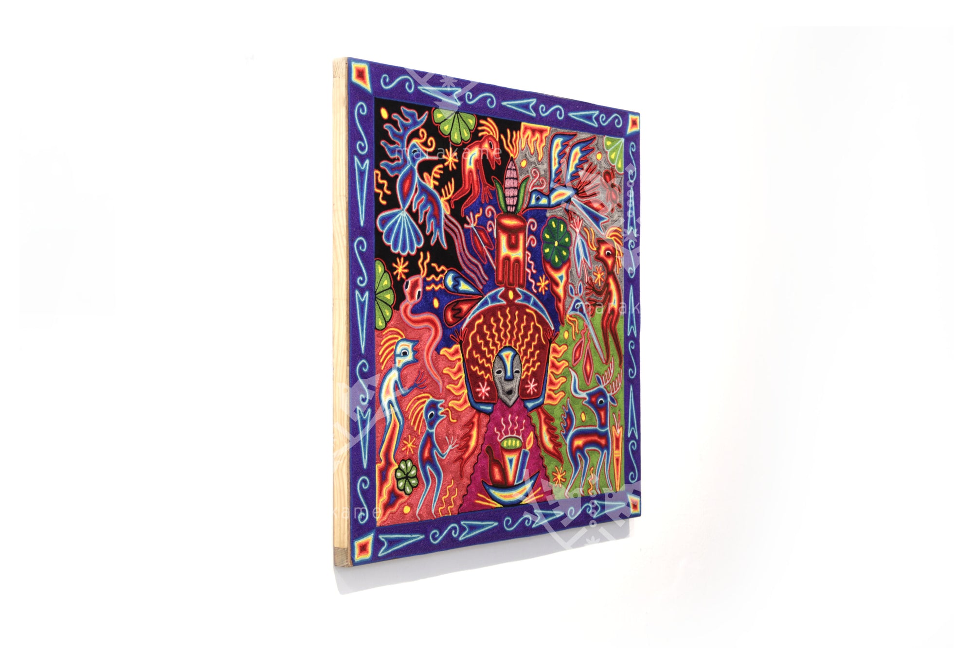 Nierika de Estambre Cuadro Huichol - Tatei Haramara - 60 x 60 cm. - 2025