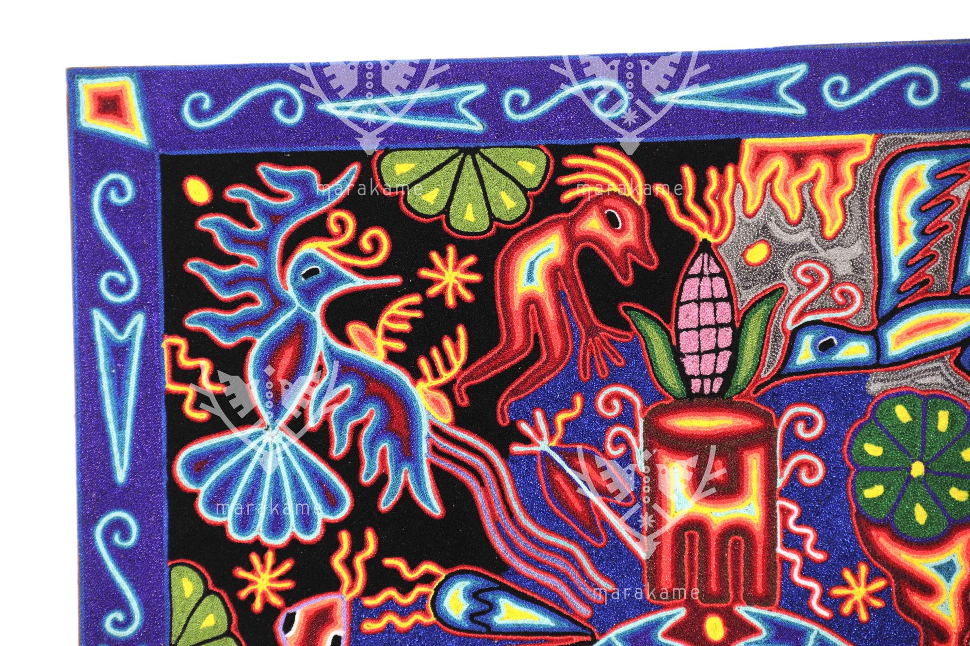 Nierika de Estambre Cuadro Huichol - Tatei Haramara - 60 x 60 cm. - 2025