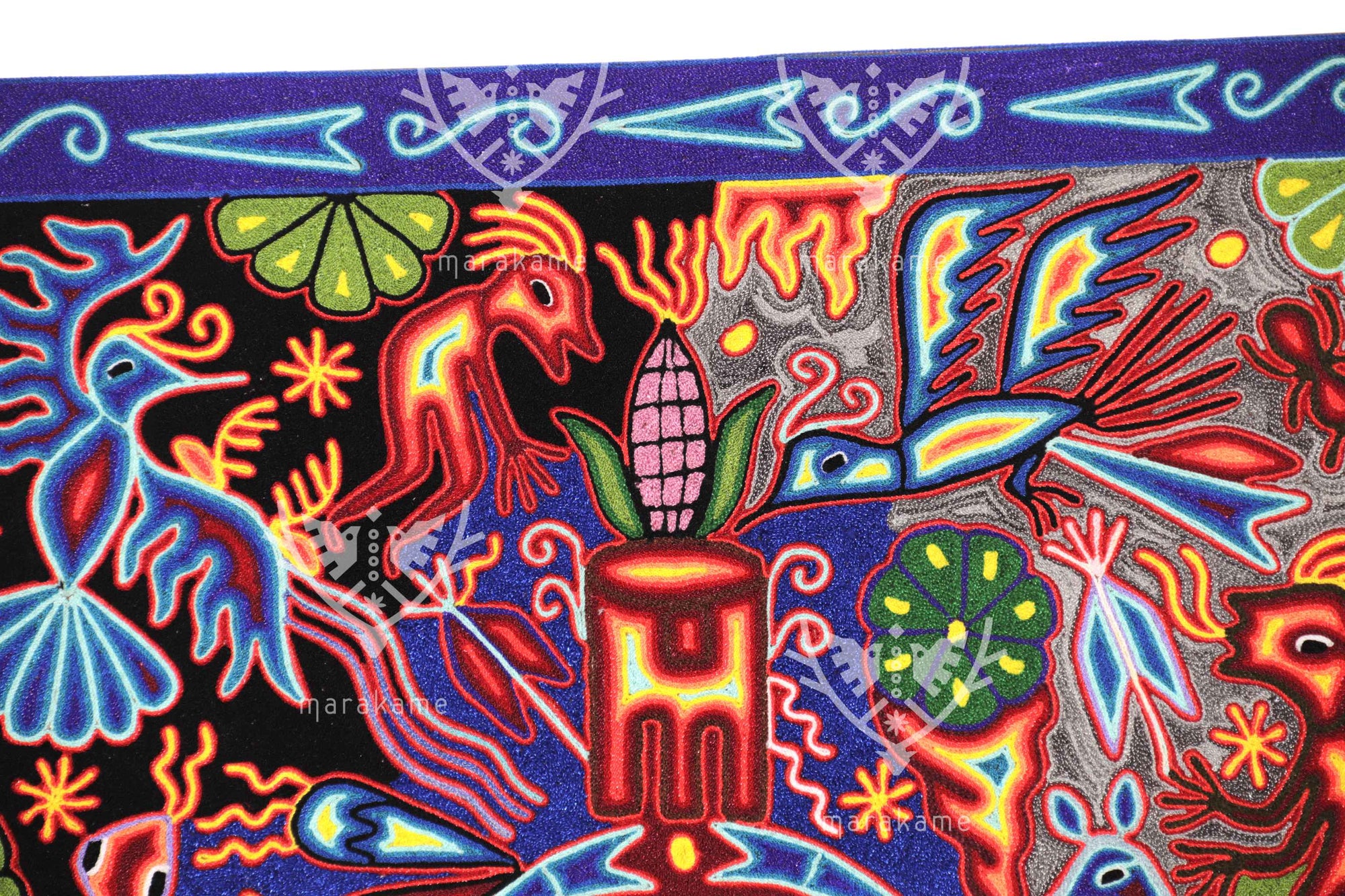 Nierika de Estambre Cuadro Huichol - Tatei Haramara - 60 x 60 cm. - 2025