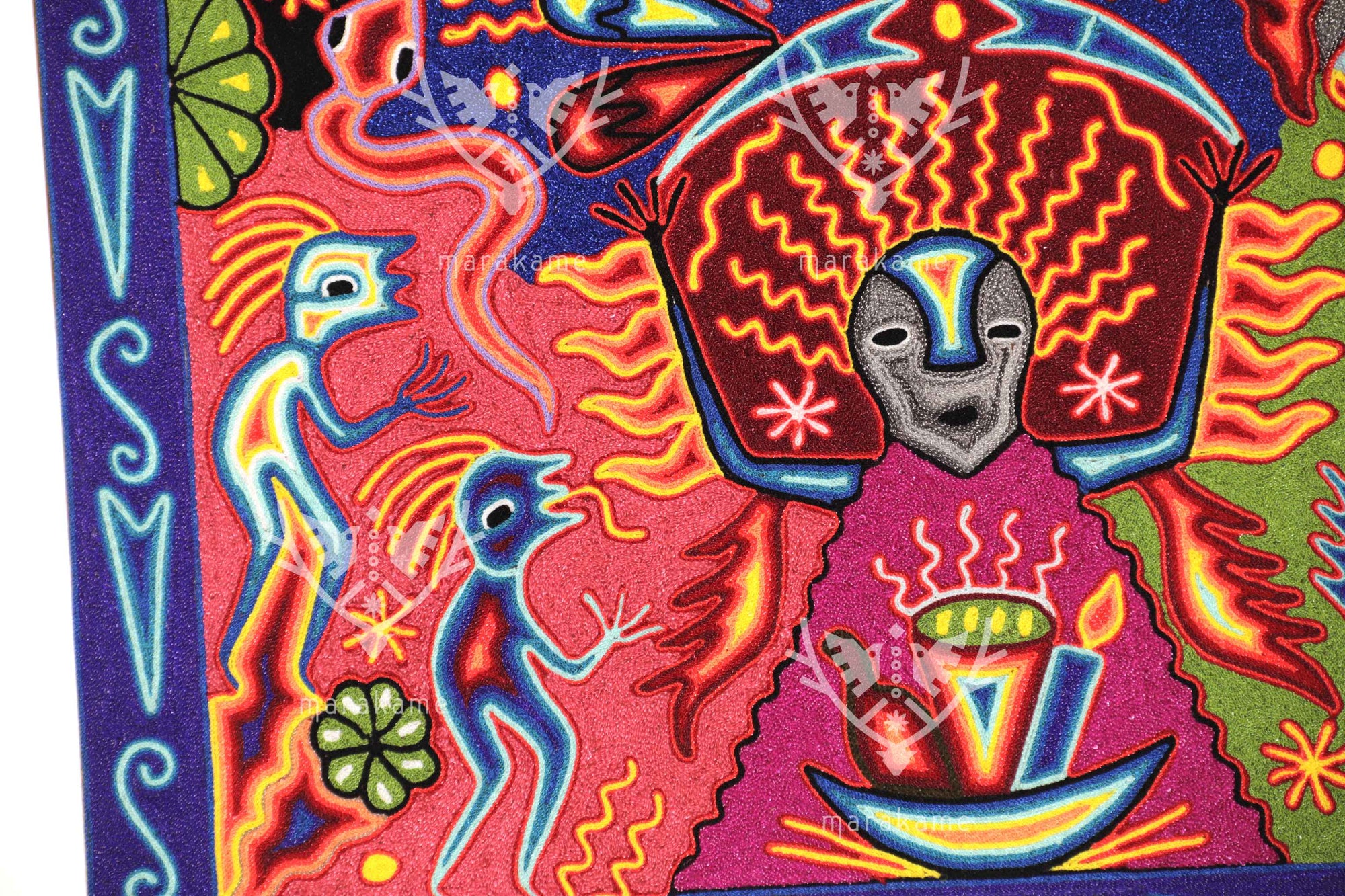Nierika de Estambre Cuadro Huichol - Tatei Haramara - 60 x 60 cm. - 2025