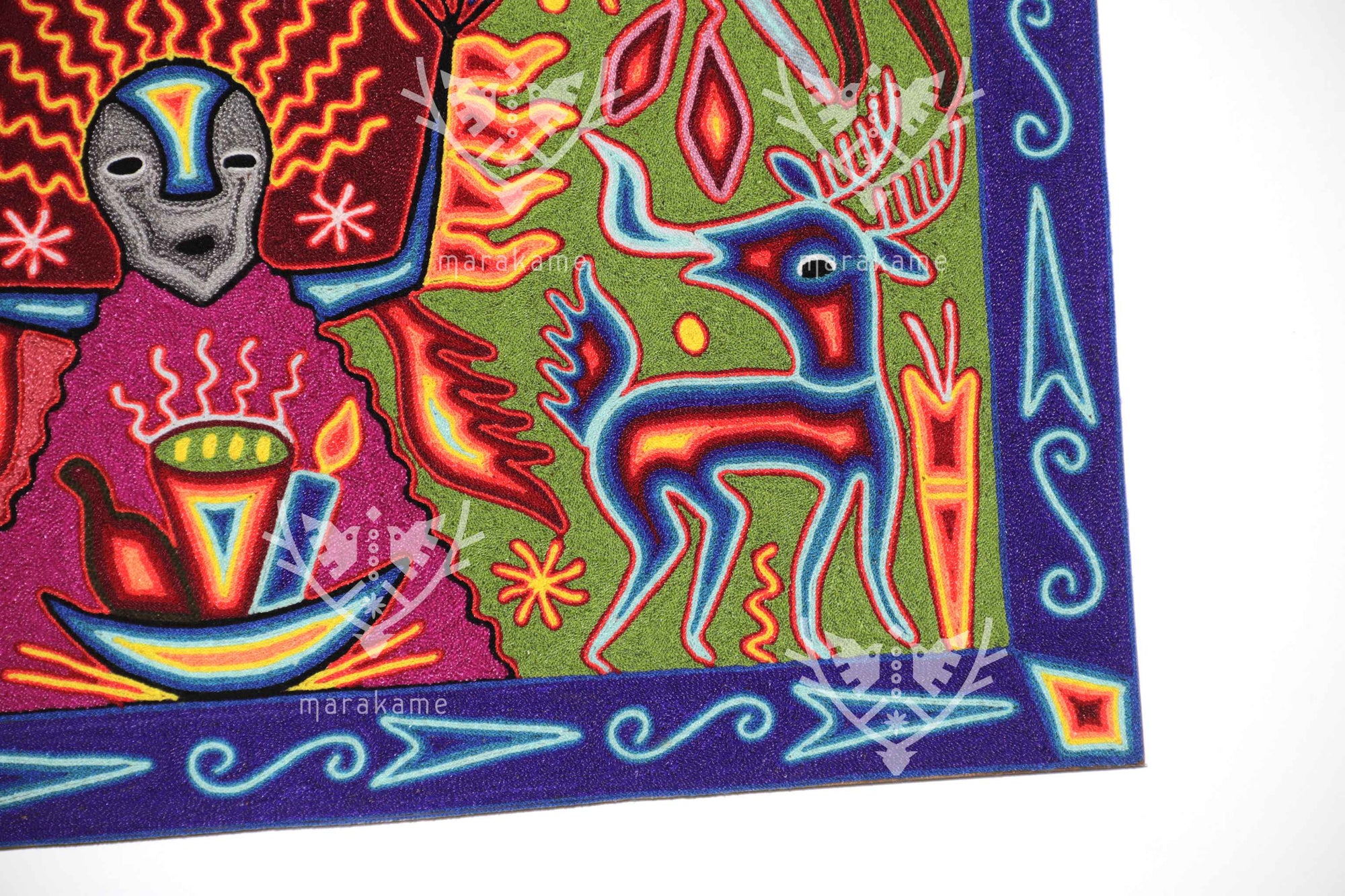 Nierika de Estambre Cuadro Huichol - Tatei Haramara - 60 x 60 cm. - 2025