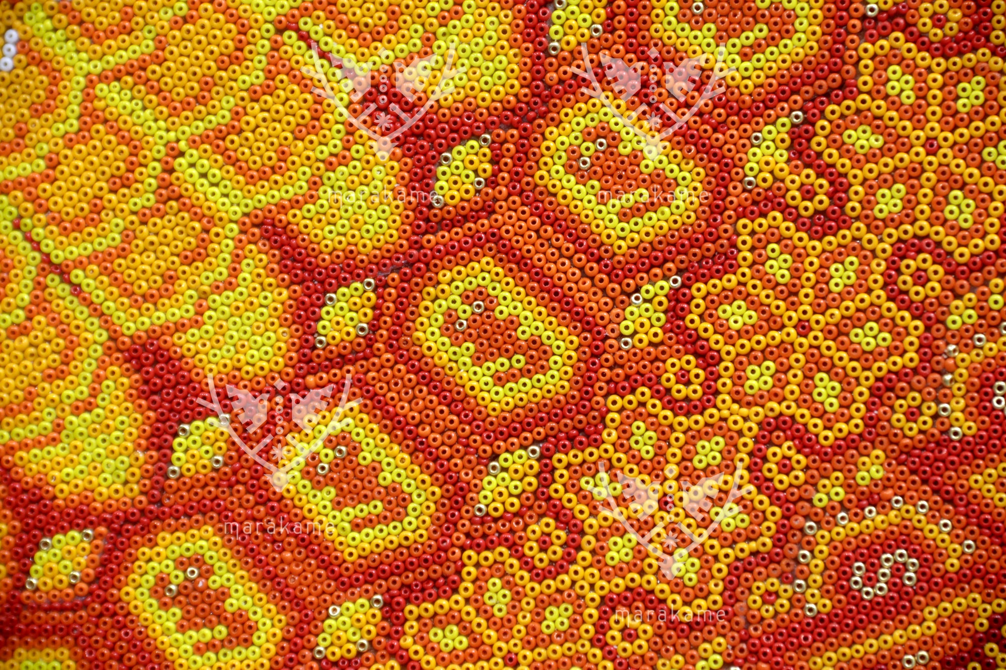 Nierika de Chaquira Circulo Huichol - Epistemología Solar - 120 cm.