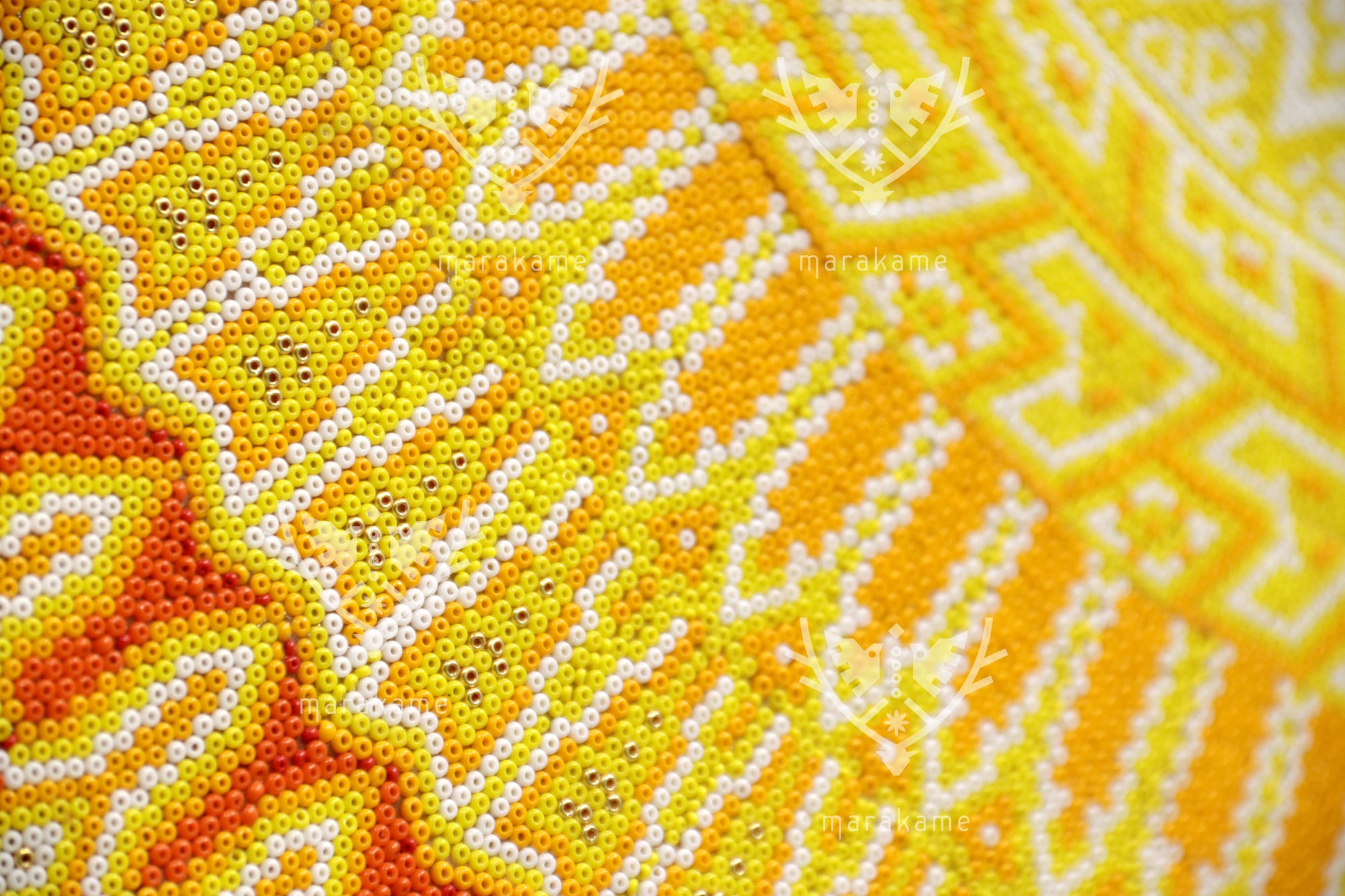 Nierika de Chaquira Circulo Huichol - Epistemología Solar - 120 cm.