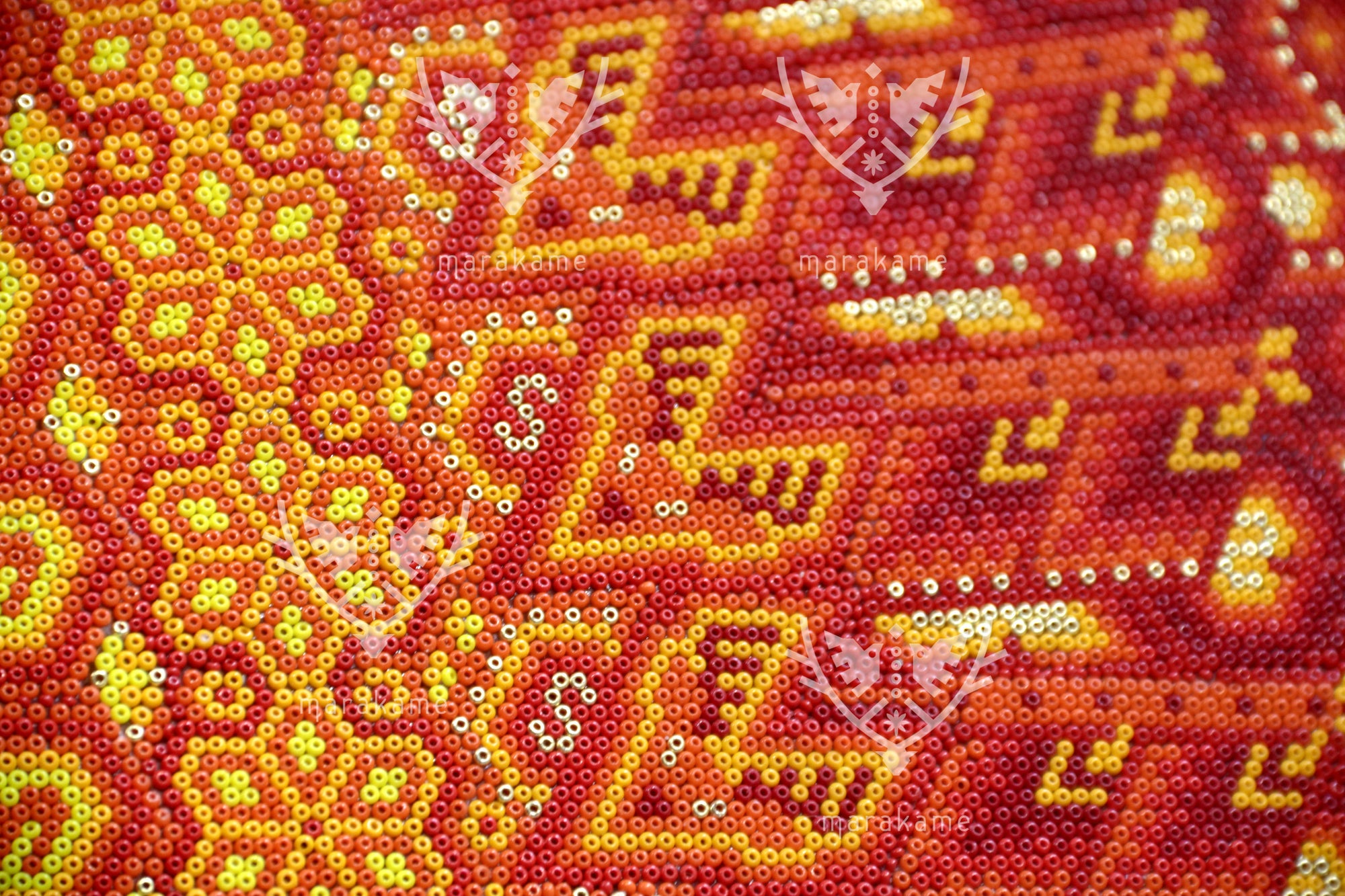 Nierika de Chaquira Circulo Huichol - Epistemología Solar - 120 cm.