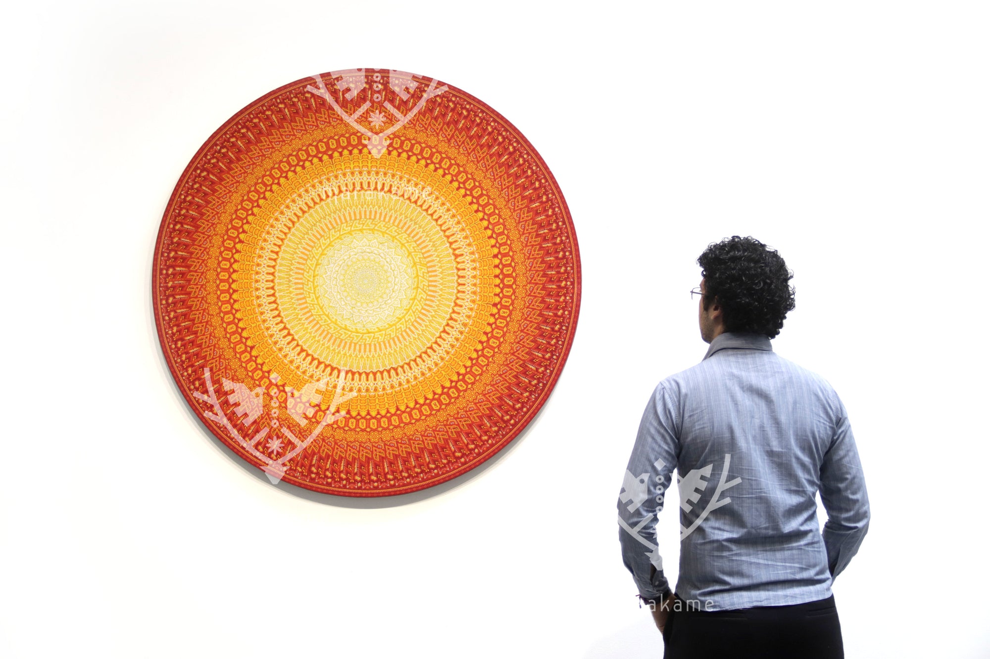Nierika de Chaquira Circulo Huichol - Epistemología Solar - 120 cm.