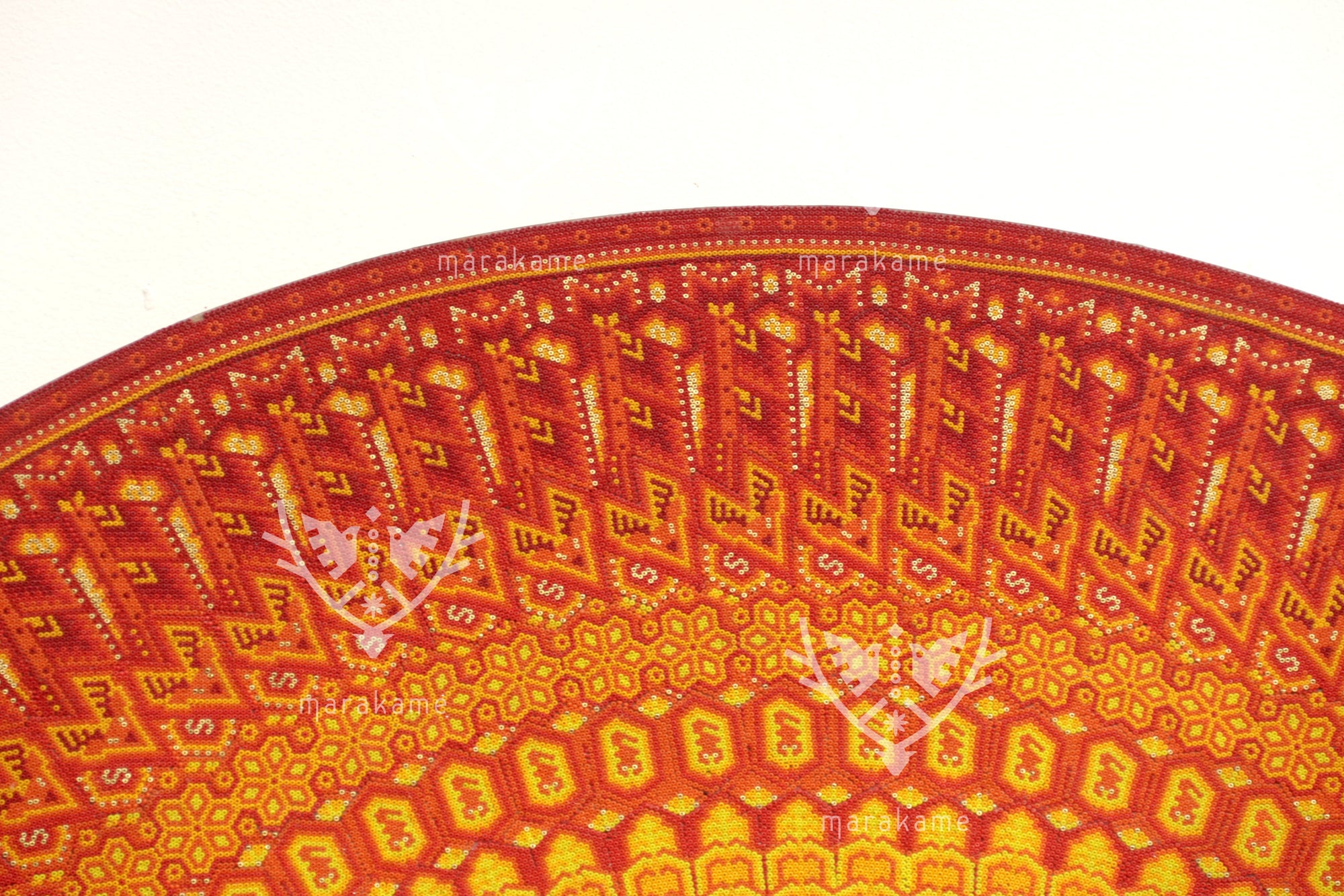 Nierika de Chaquira Circulo Huichol - Epistemología Solar - 120 cm.