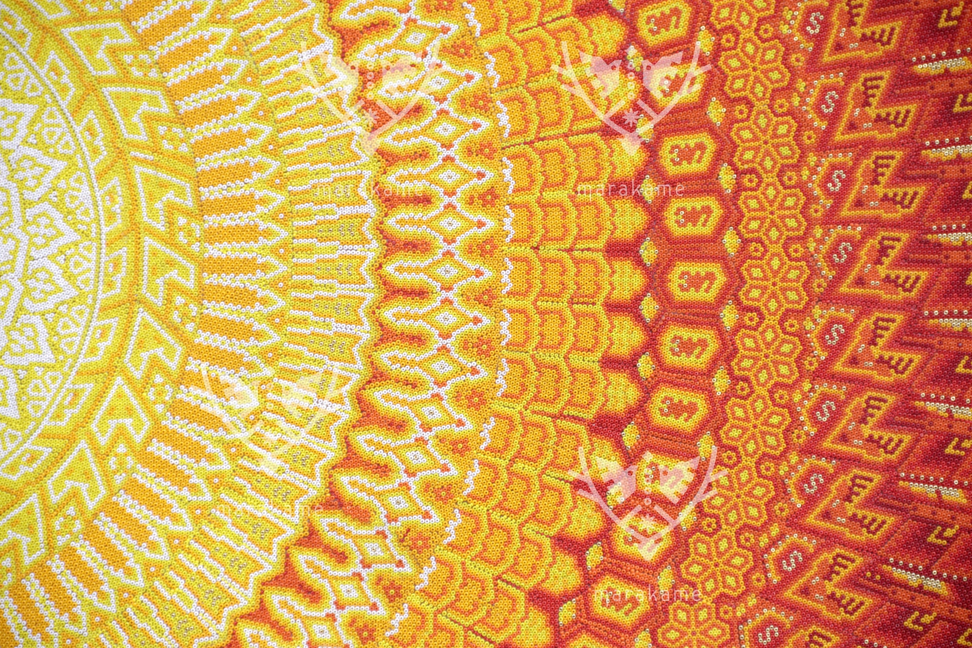 Nierika de Chaquira Circulo Huichol - Epistemología Solar - 120 cm.