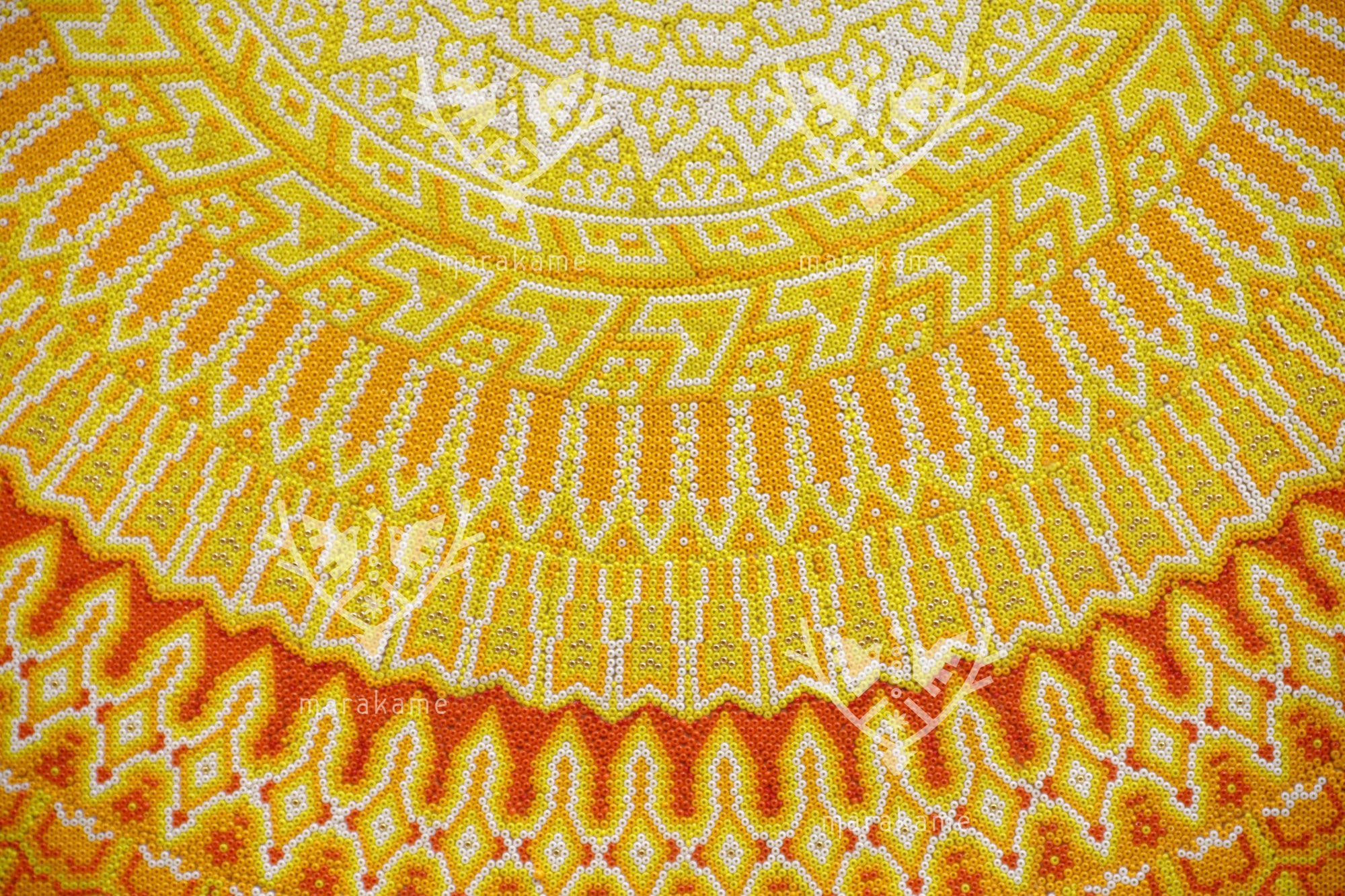 Nierika de Chaquira Circulo Huichol - Epistemología Solar - 120 cm.