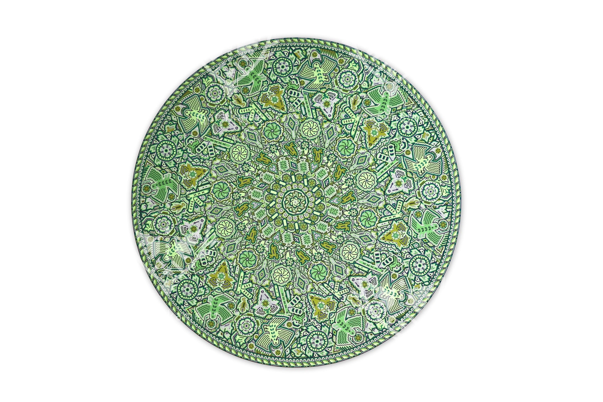 Nierika de Chaquira Círculo Huichol - El Jardín de los Venados - 120 cm.