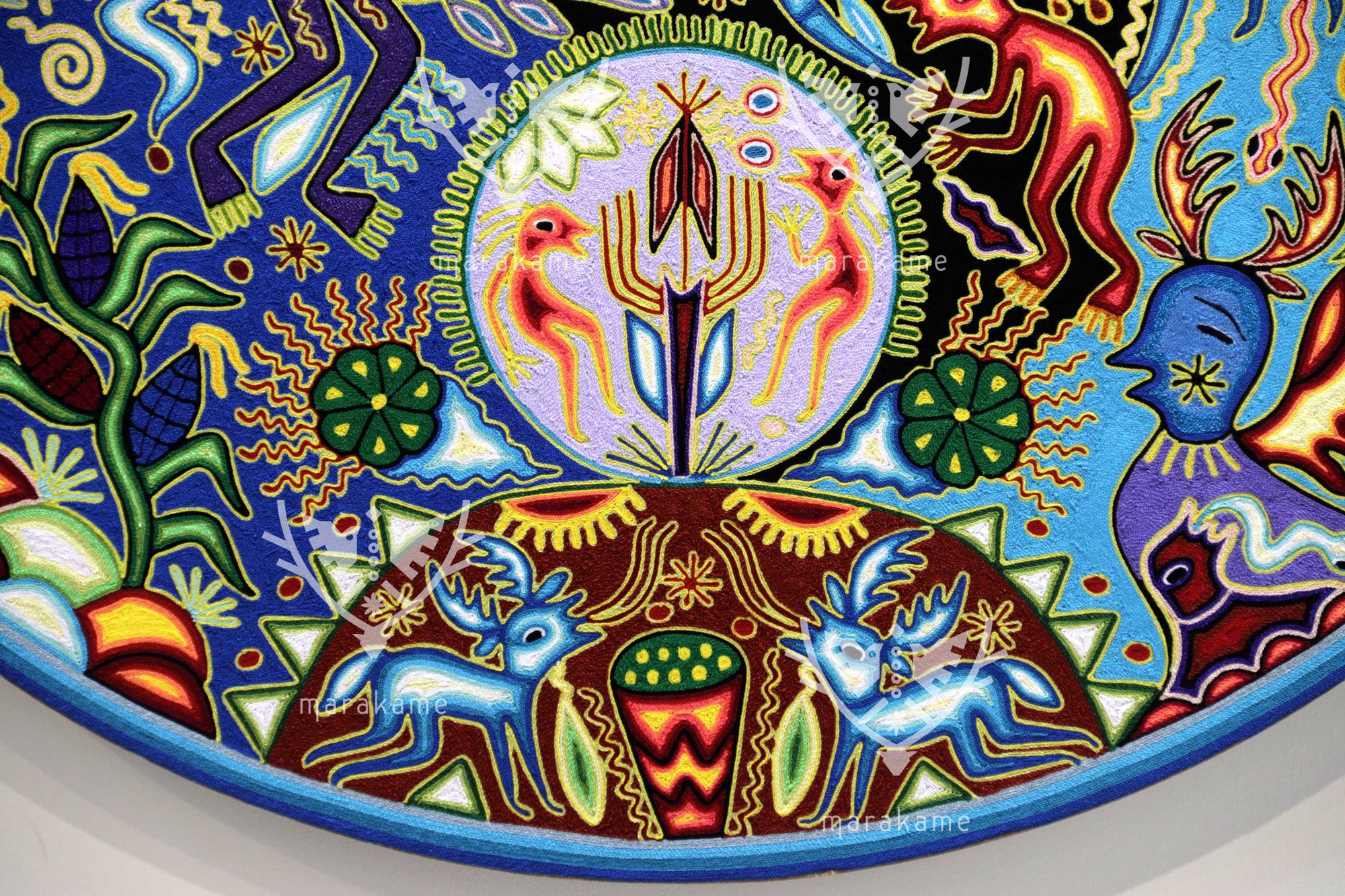 Nierika de Estambre Círculo Huichol - El camino del venado al nierika - 120 cm. - 2025