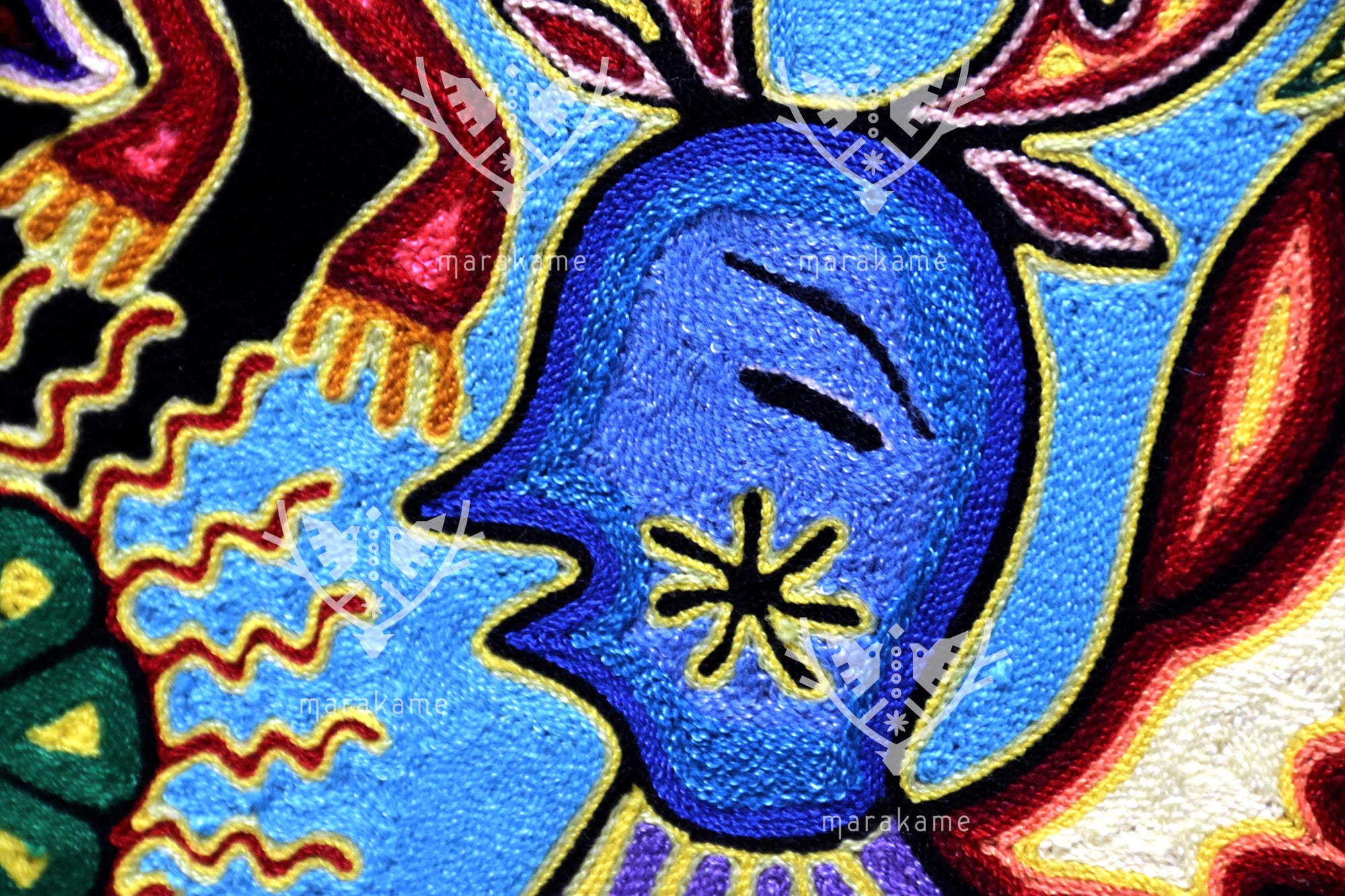 Nierika de Estambre Círculo Huichol - El camino del venado al nierika - 120 cm. - 2025