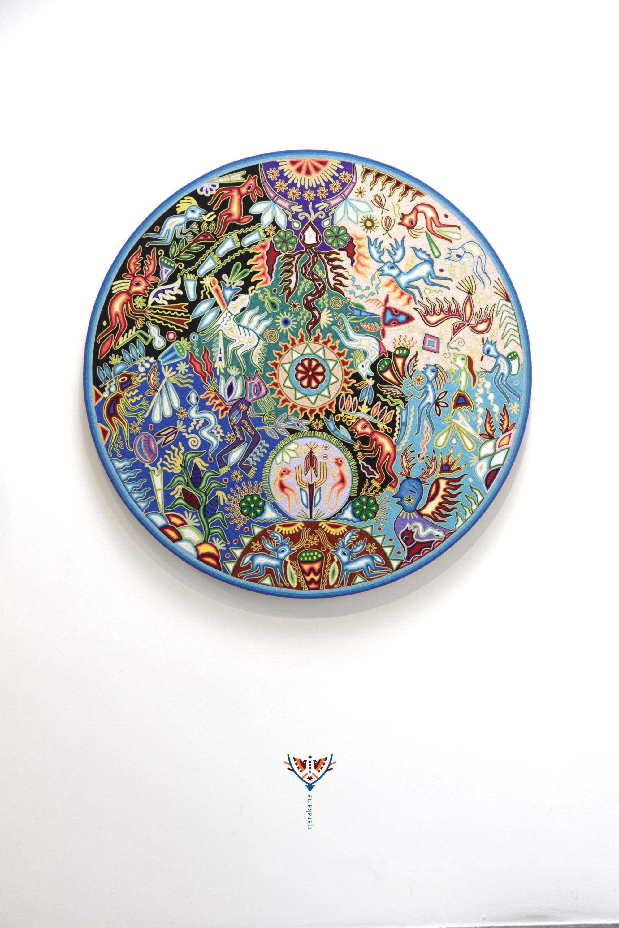 Nierika de Estambre Círculo Huichol - El camino del venado al nierika - 120 cm. - 2025