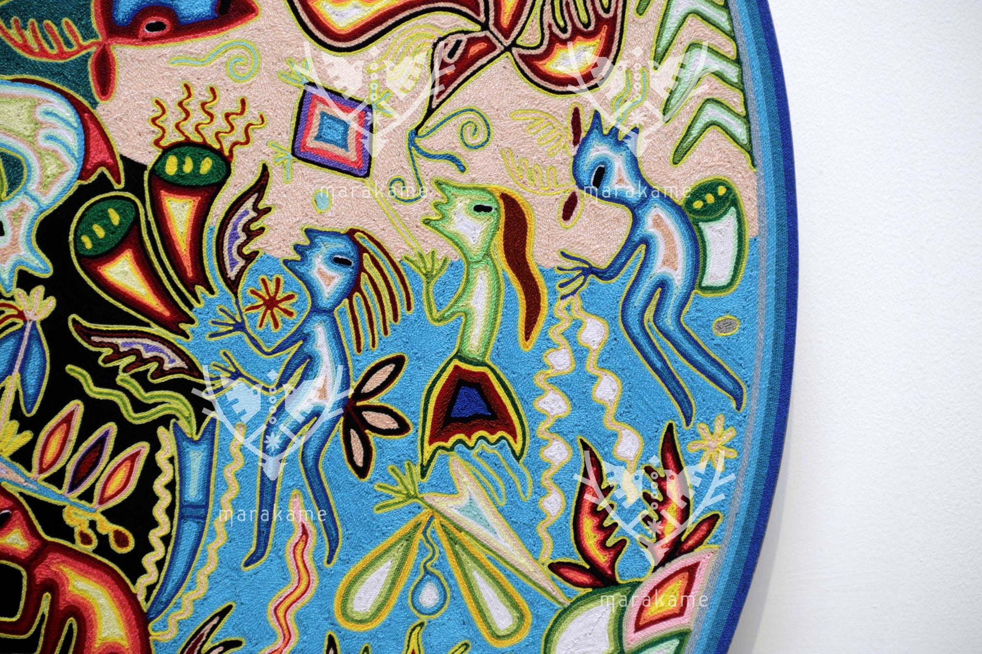 Nierika de Estambre Círculo Huichol - El camino del venado al nierika - 120 cm. - 2025