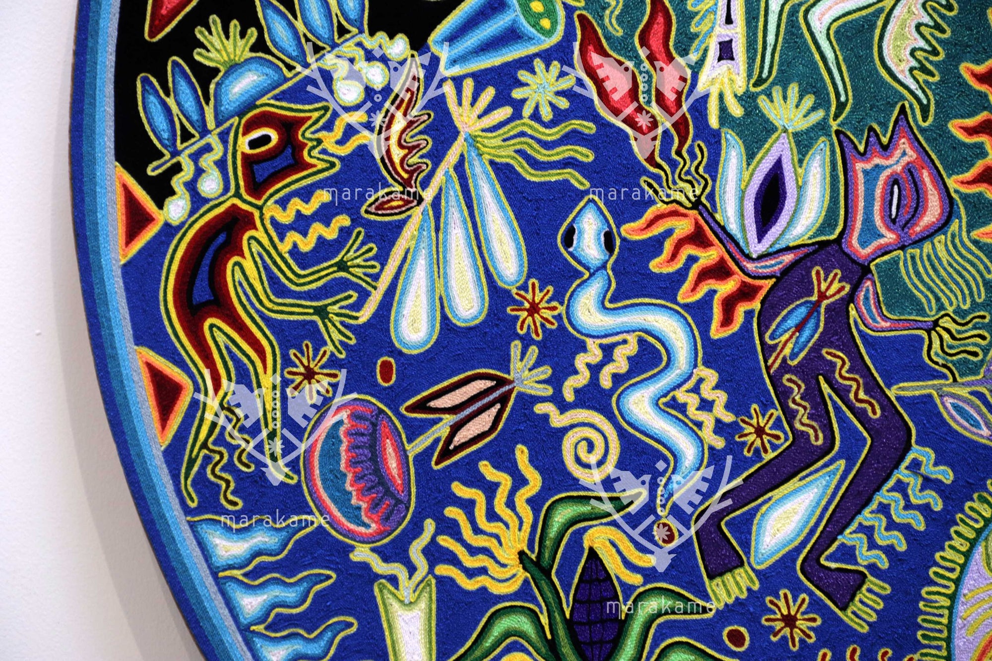 Nierika de Estambre Círculo Huichol - El camino del venado al nierika - 120 cm. - 2025