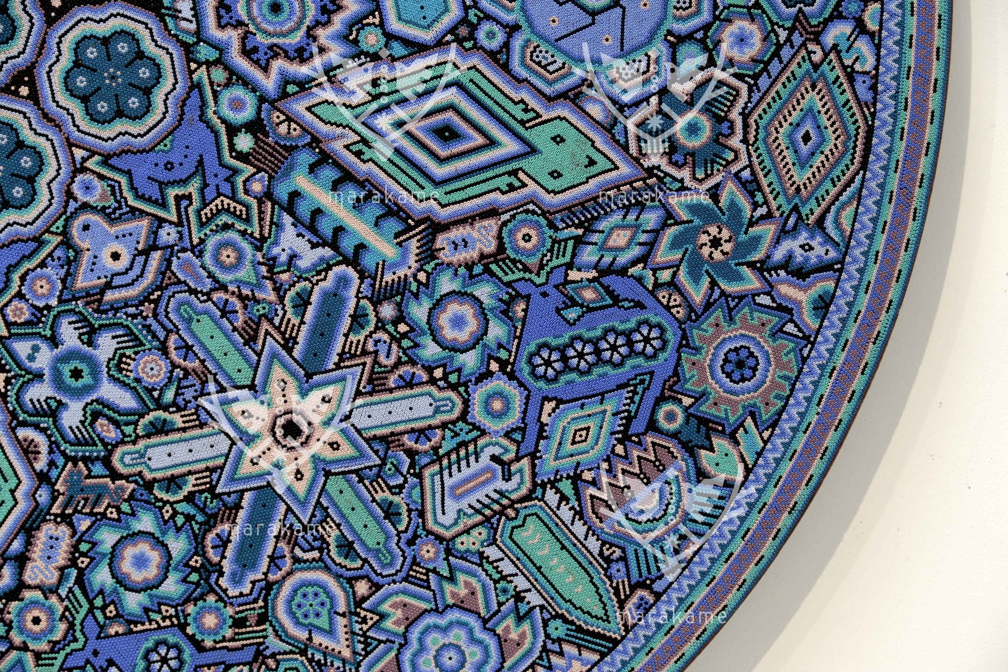 Nierika de Chaquira Círculo Huichol - Kieri teiwariyeme - 120 cm.