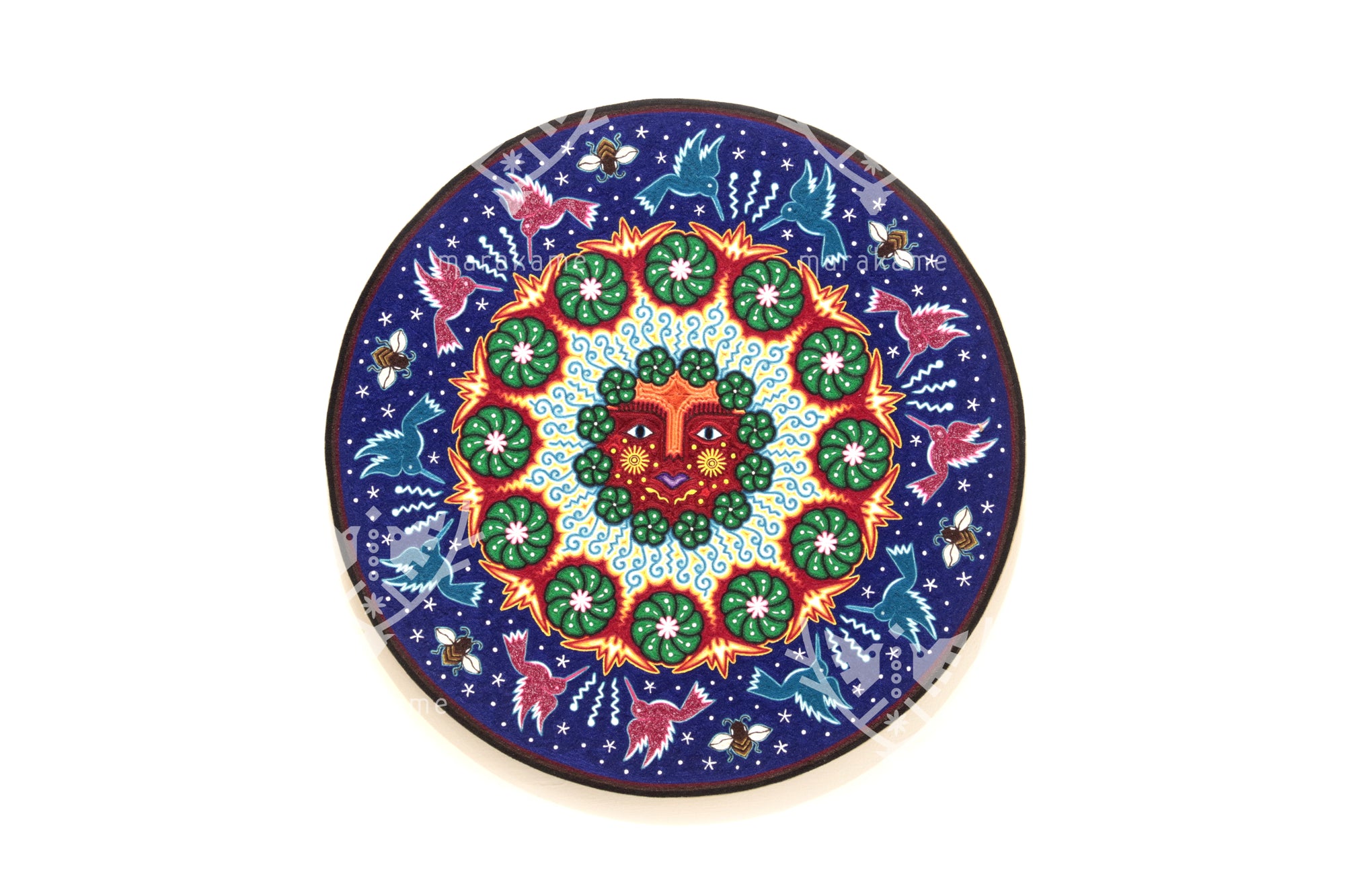 Nierika de Estambre fino Círculo Huichol - Tatéi Yurienaka - Nuestra Madre Tierra - 60 cm.