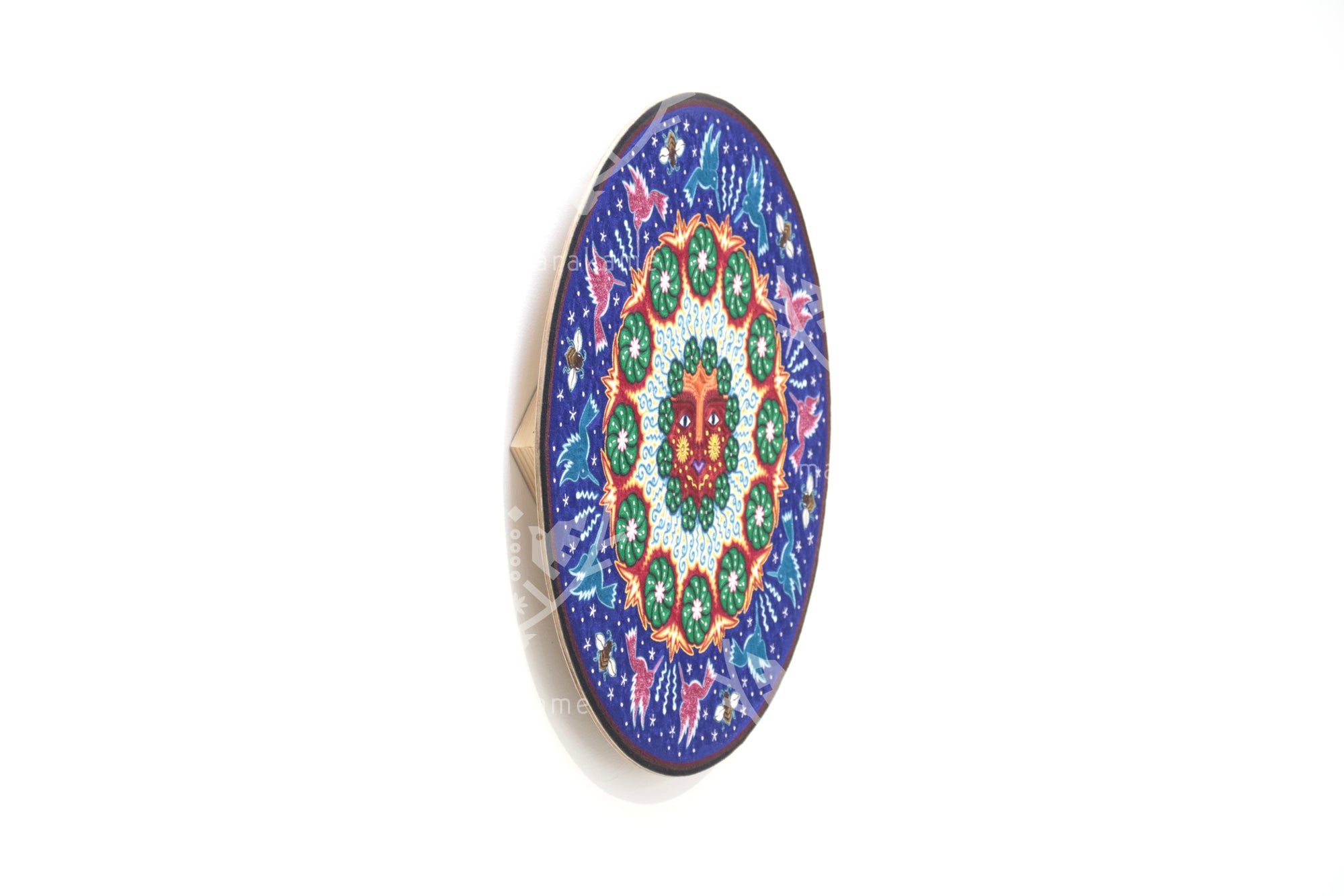 Nierika de Estambre fino Círculo Huichol - Tatéi Yurienaka - Nuestra Madre Tierra - 60 cm.