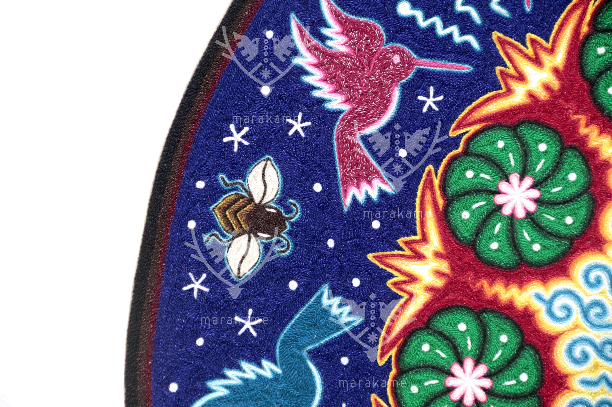 Nierika de Estambre fino Círculo Huichol - Tatéi Yurienaka - Nuestra Madre Tierra - 60 cm.