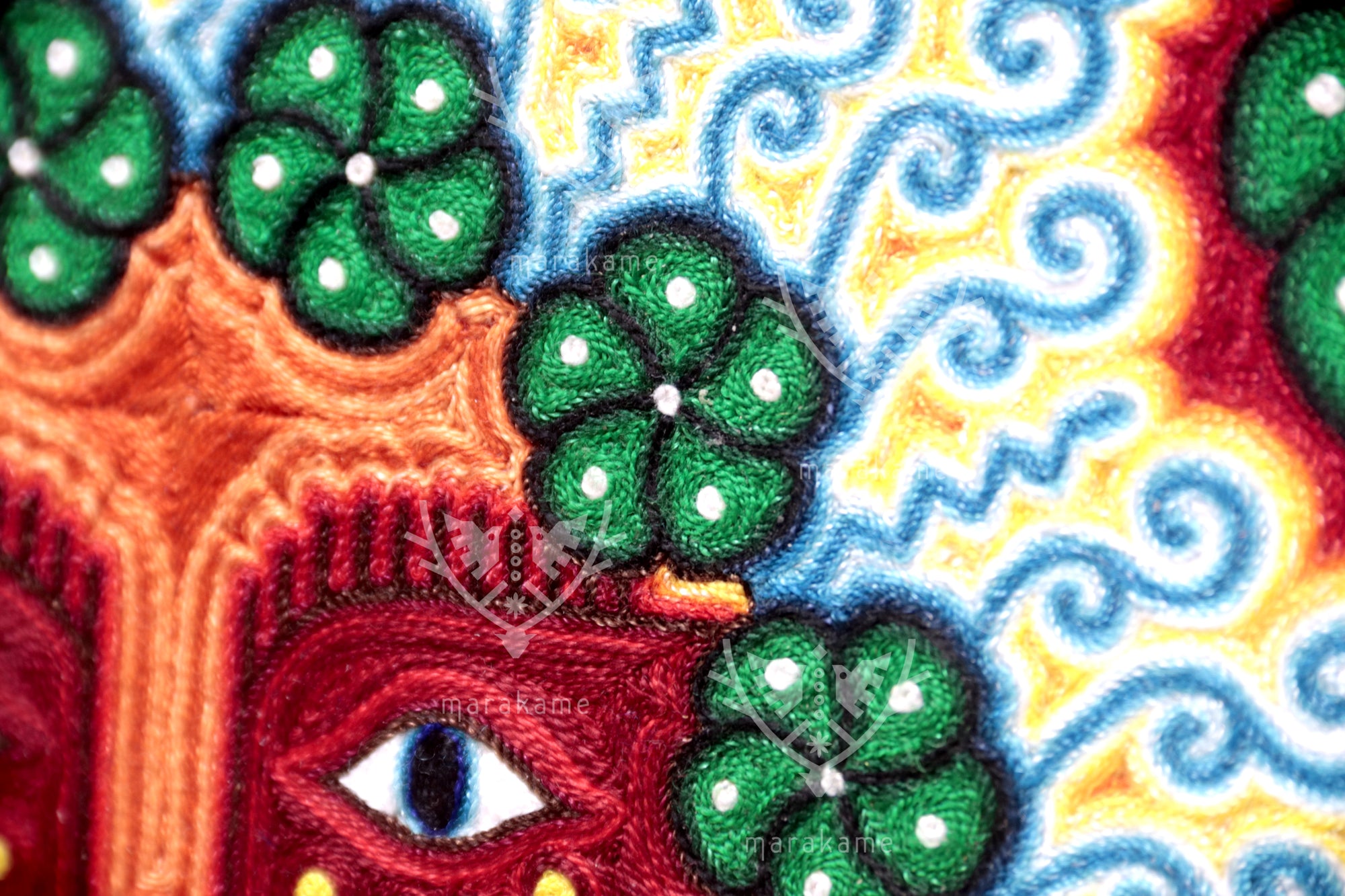 Nierika de Estambre fino Círculo Huichol - Tatéi Yurienaka - Nuestra Madre Tierra - 60 cm.