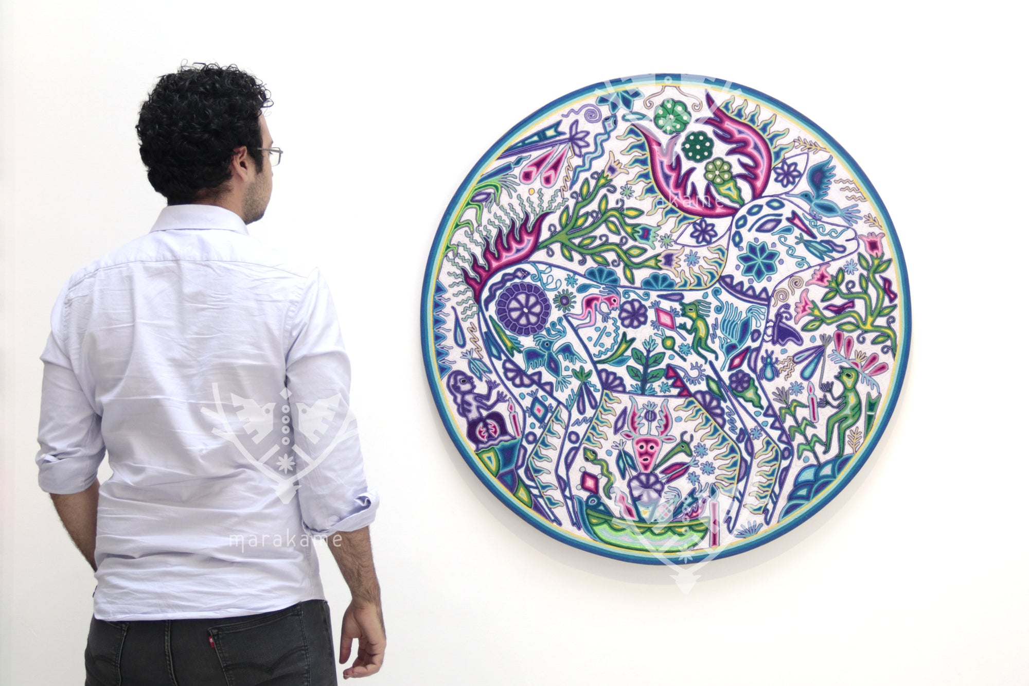 Nierika de Estambre Circulo Huichol - Maxa Macho - 100 cm