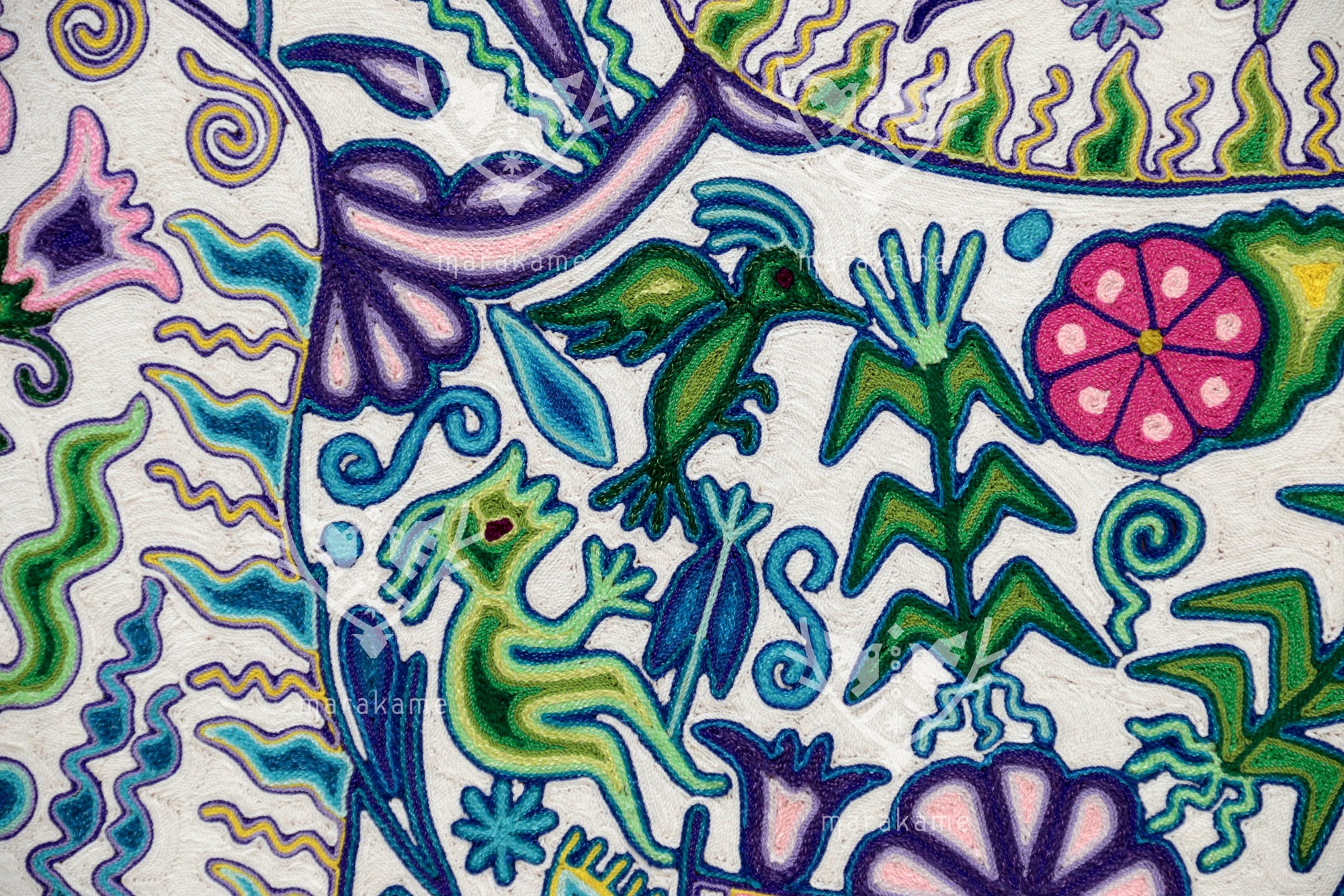 Nierika de Estambre Circulo Huichol - Maxa Hembra - 100 cm.