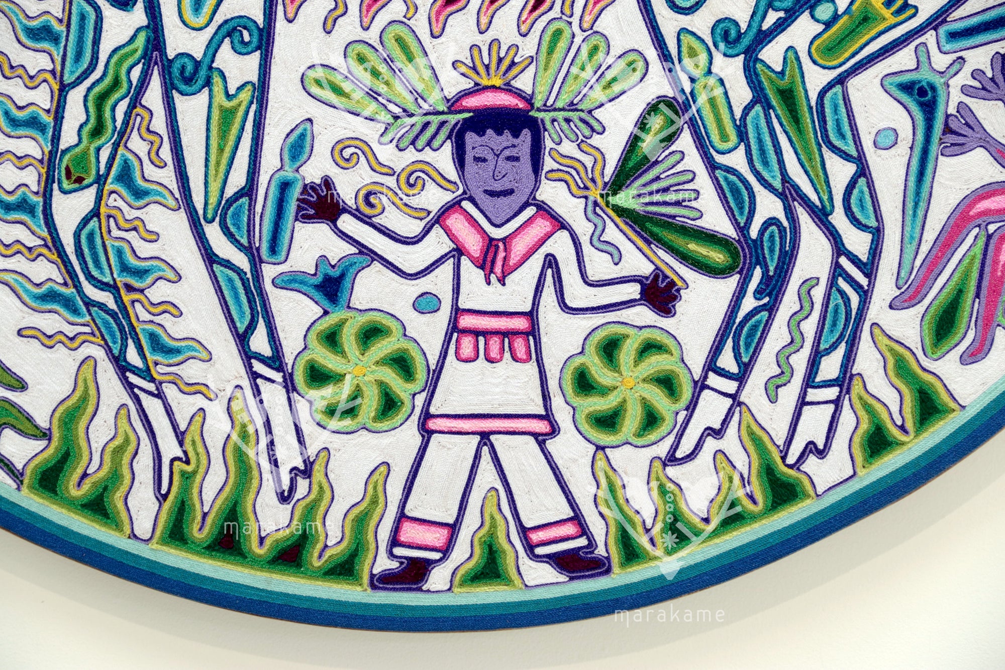 Nierika de Estambre Circulo Huichol - Maxa Hembra - 100 cm.