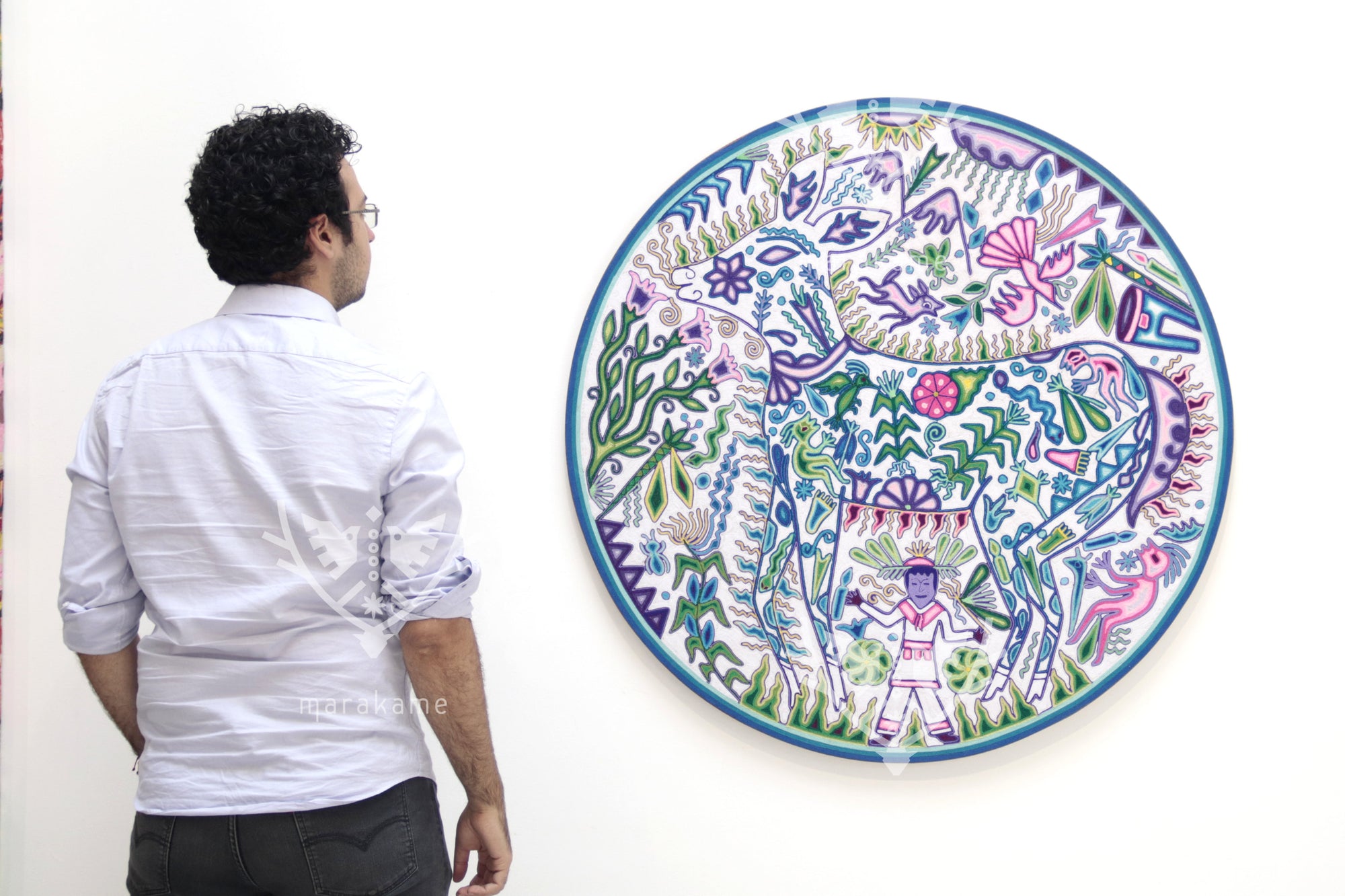 Nierika de Estambre Circulo Huichol - Maxa Hembra - 100 cm.