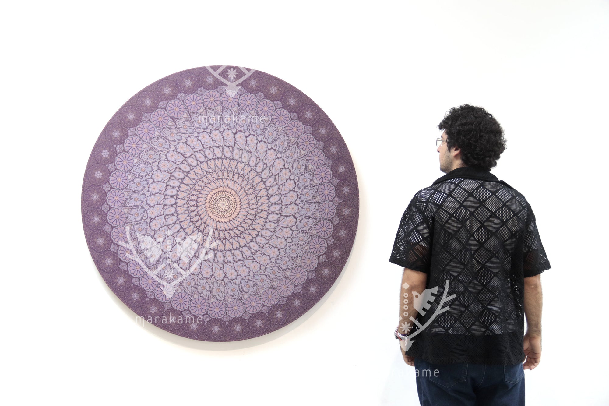 Nierika de Chaquira Circulo Huichol - Peyote Flechado: Nierika de la Visión Ancestral - 120 cm.
