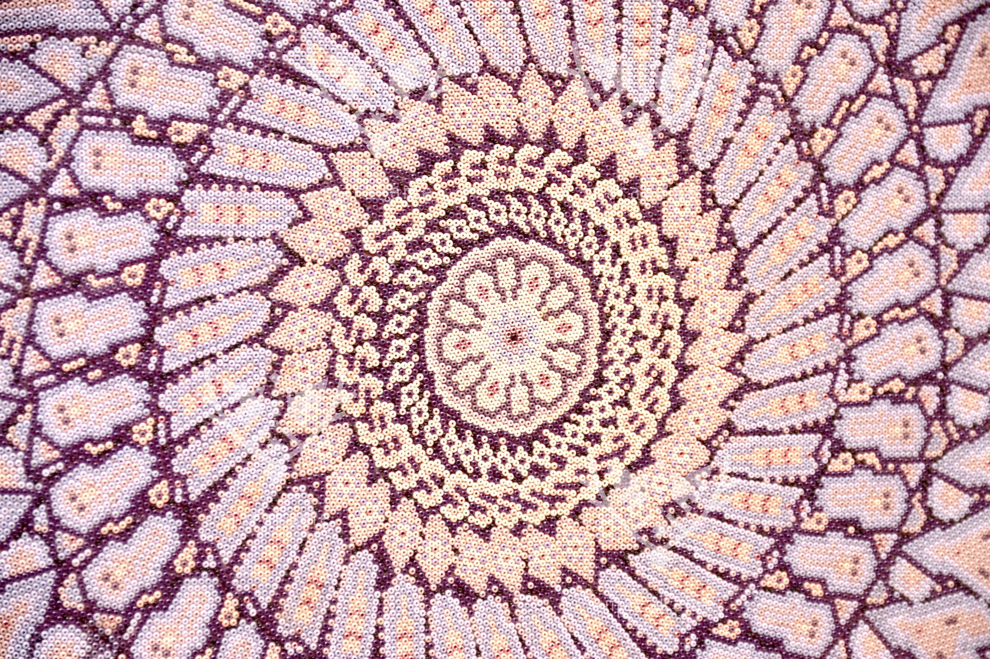 Nierika de Chaquira Circulo Huichol - Peyote Flechado: Nierika de la Visión Ancestral - 120 cm.