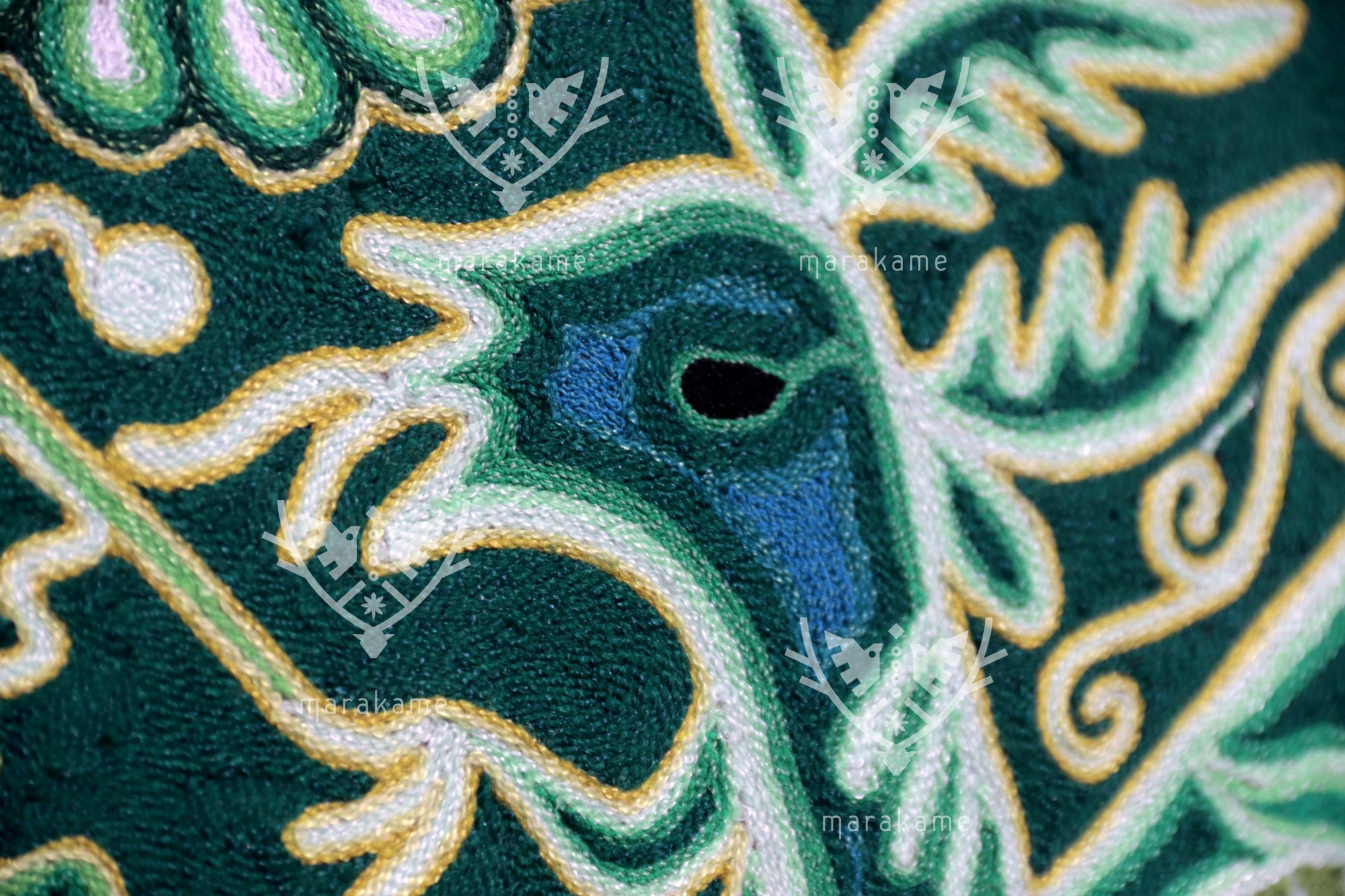 Nierika de Estambre Cuadro Huichol - Tamatsi Kauyumarie - 120 x 60 cm.