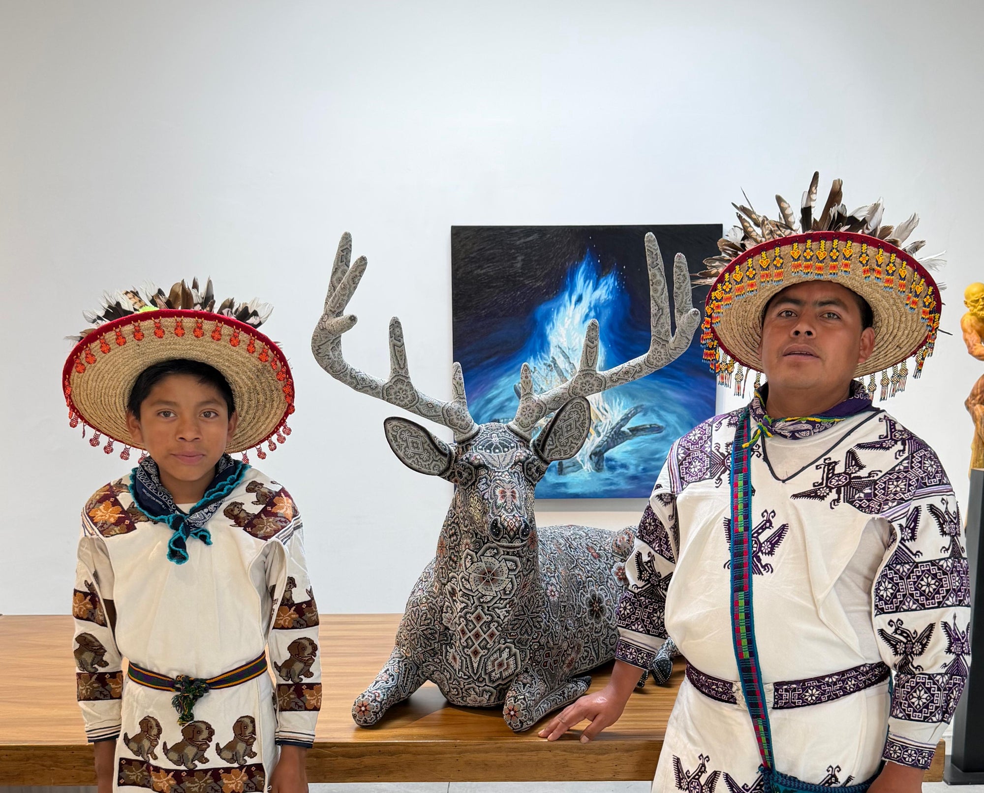 Huichol Art Sculpture - Wirikuta Kuka Tewayari - Deer decorated with beads