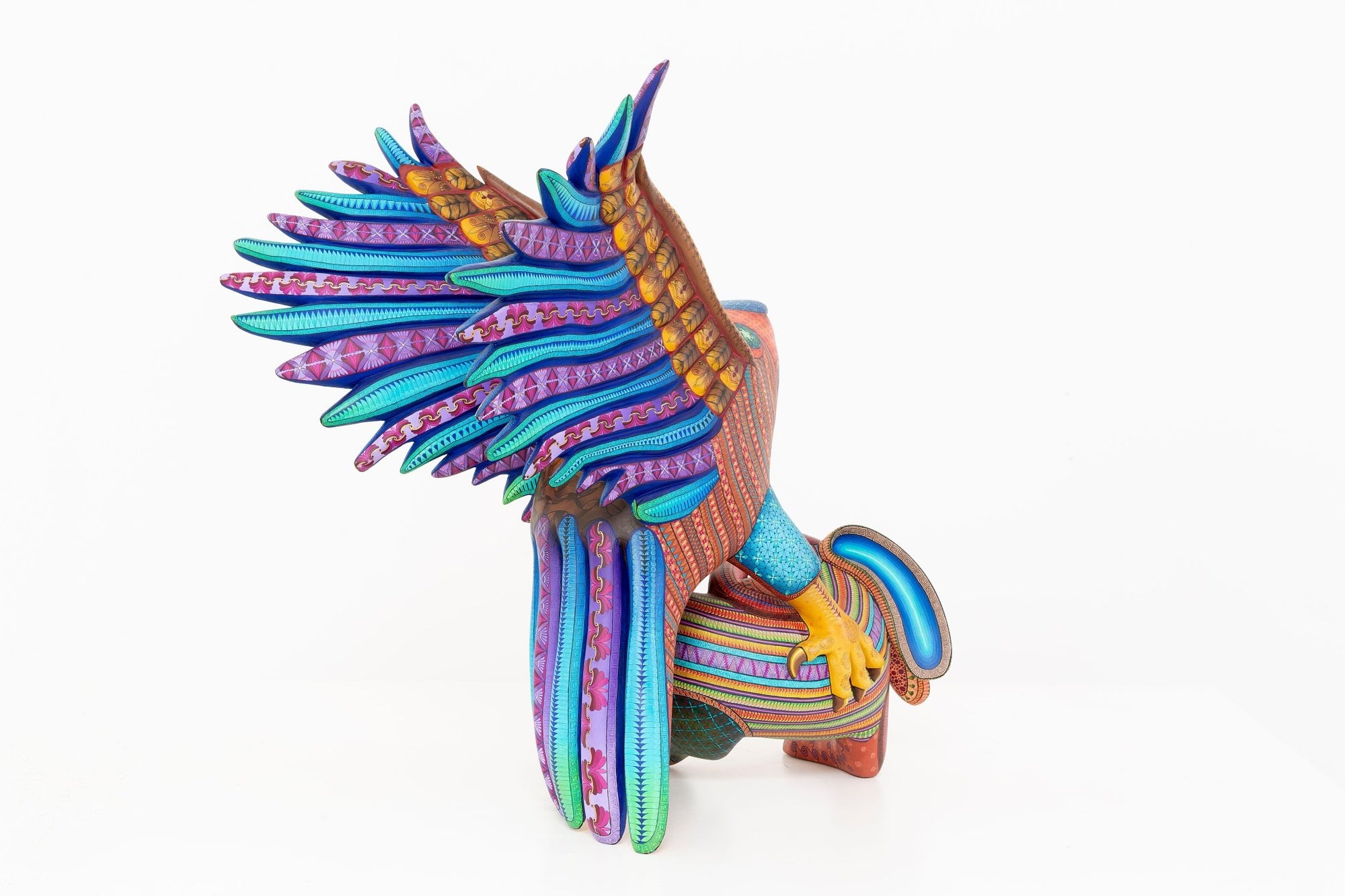 Alebrije - Águila cazadora de conejos - Guuze' - Arte Huichol - Marakame