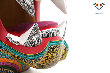 Alebrije - Jaguar Head - Huichol Art - Marakame