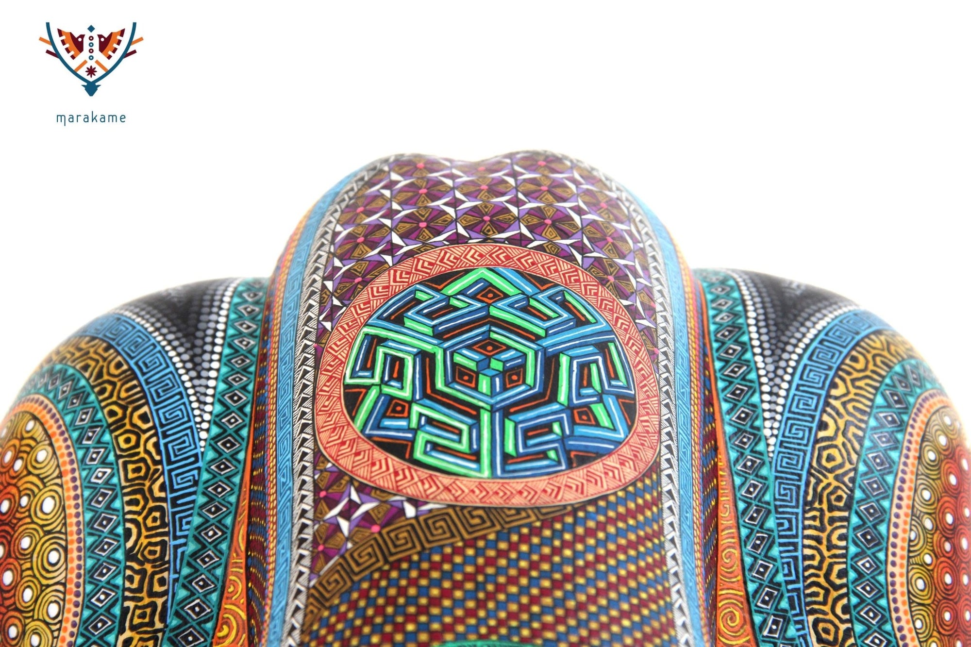 Alebrije - Jaguar Head - Huichol Art - Marakame