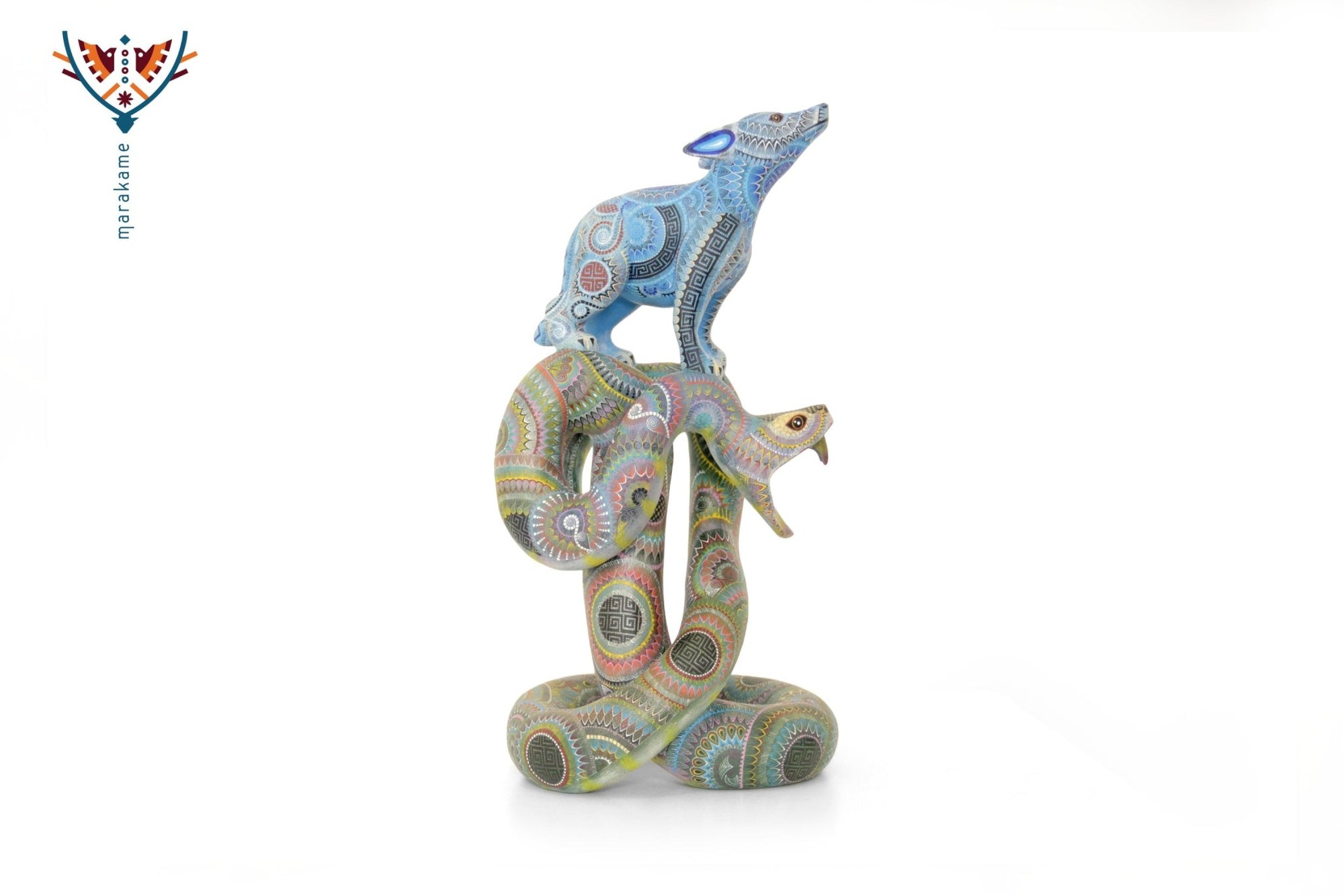 Alebrije - El Lobo y la Serpiente - Arte Marakame