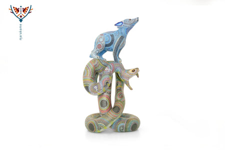 Alebrije - El Lobo y la Serpiente - Arte Marakame