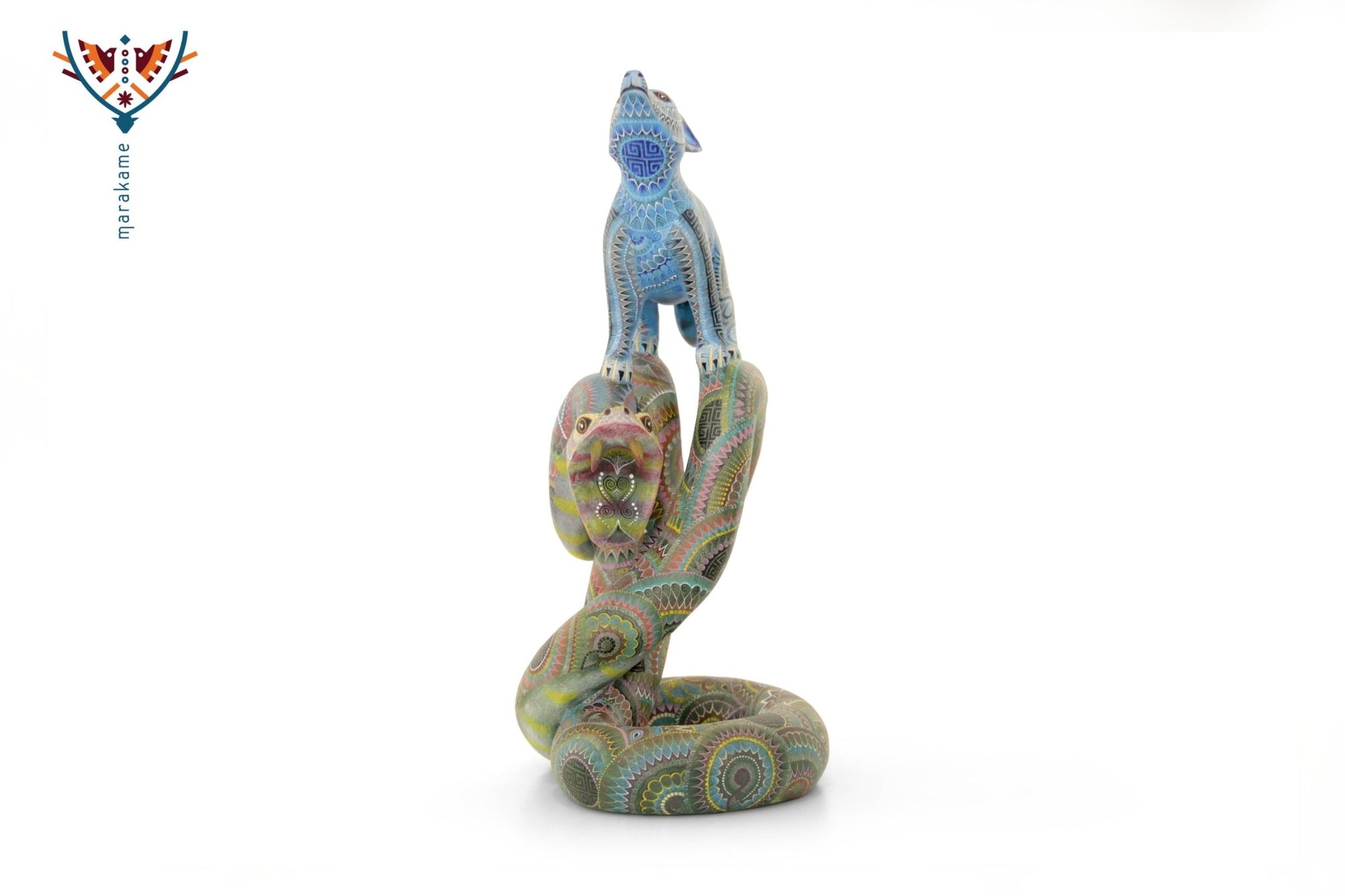 Alebrije - El Lobo y la Serpiente - Arte Marakame
