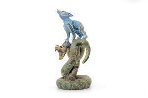 Alebrije - El Lobo y la Serpiente - Arte Marakame
