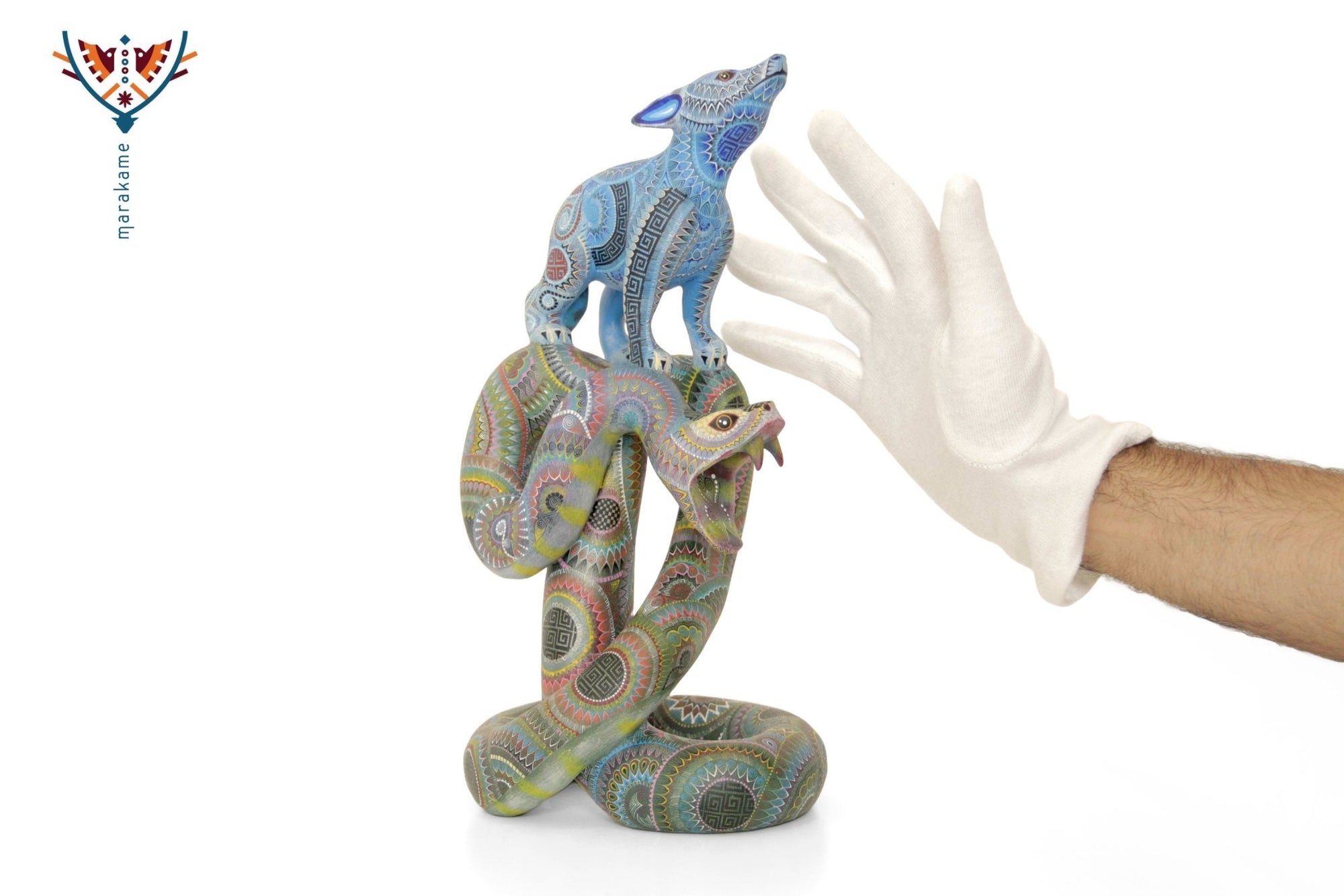 Alebrije - El Lobo y la Serpiente - Arte Marakame