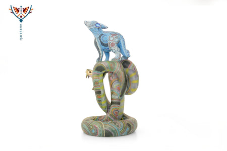 Alebrije - El Lobo y la Serpiente - Arte Marakame
