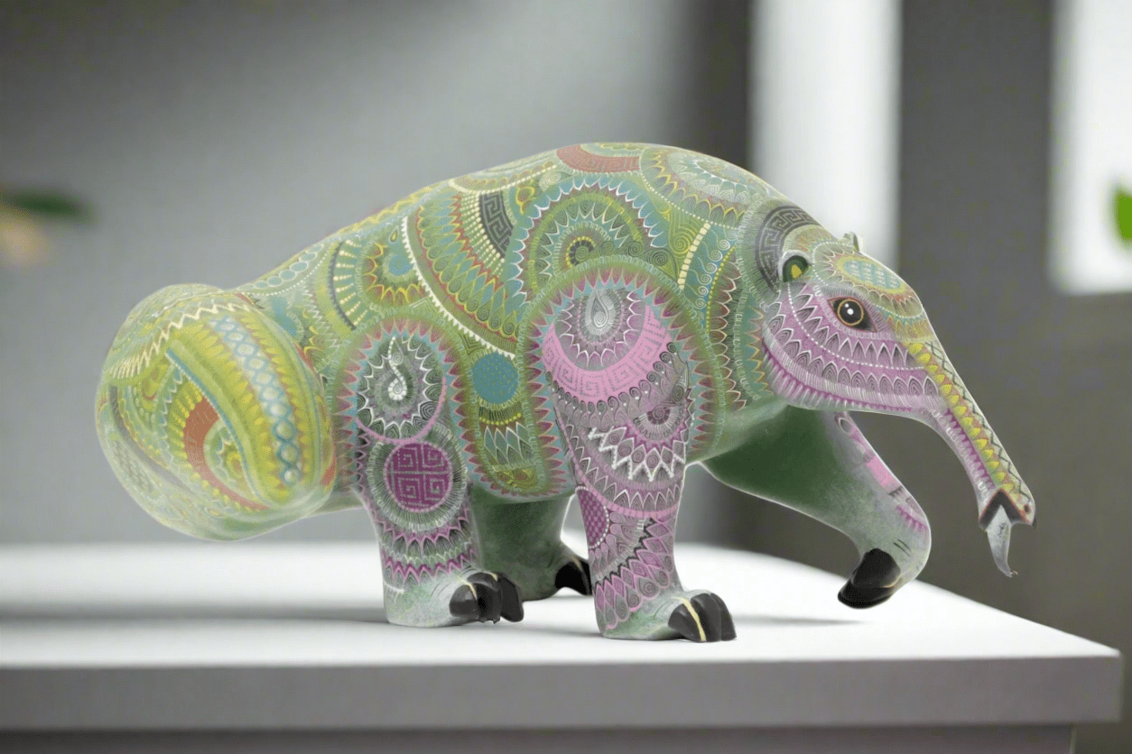 Alebrije - Oso hormiguero - Arte Huichol - Marakame