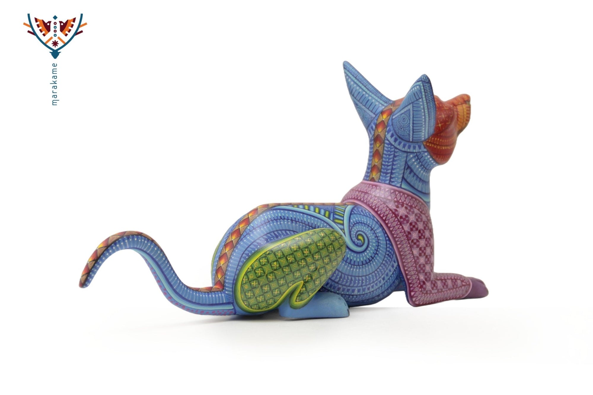 Alebrije - Perro acostado - Arte Huichol - Marakame