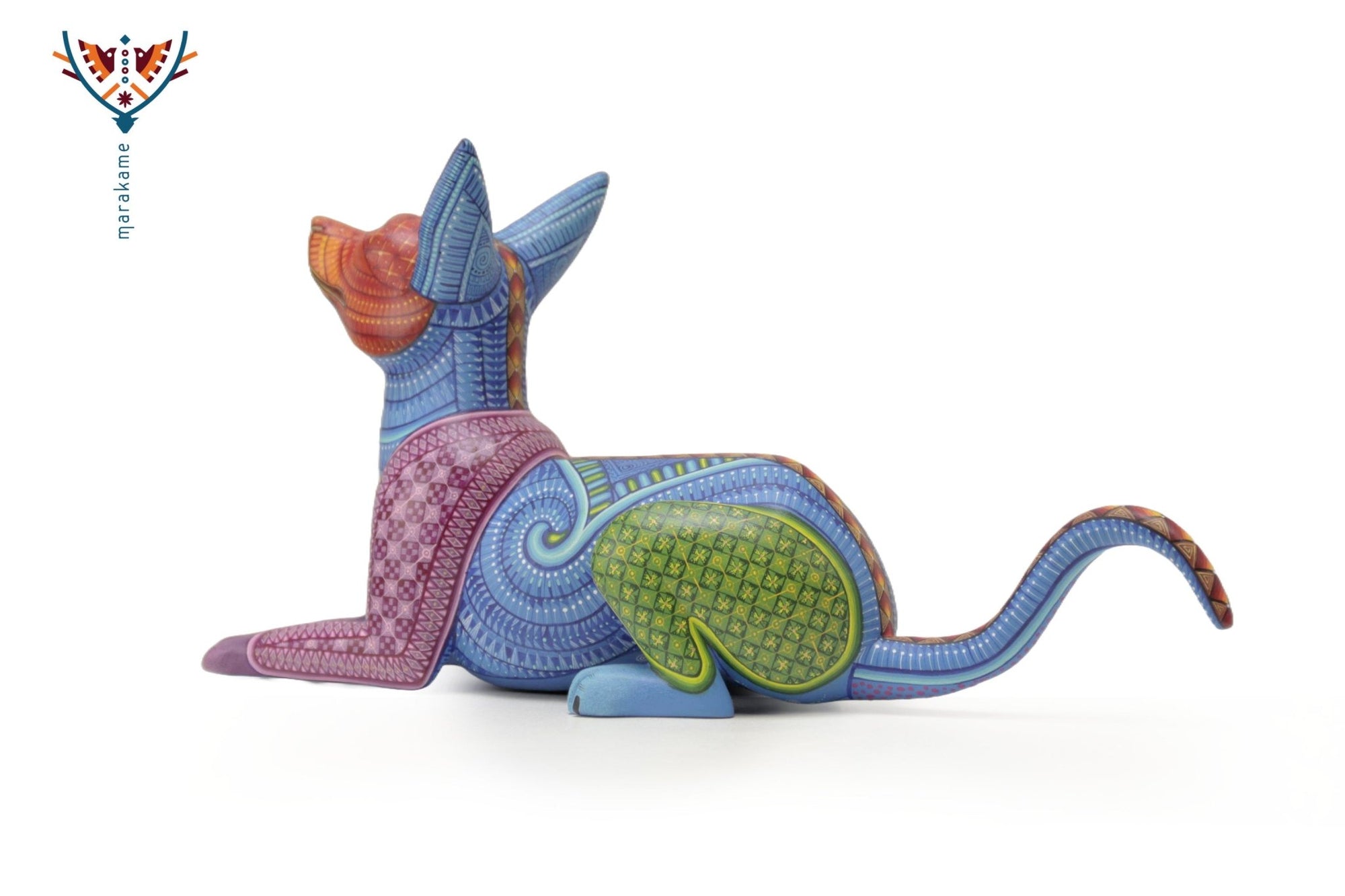 Alebrije - Perro acostado - Arte Huichol - Marakame