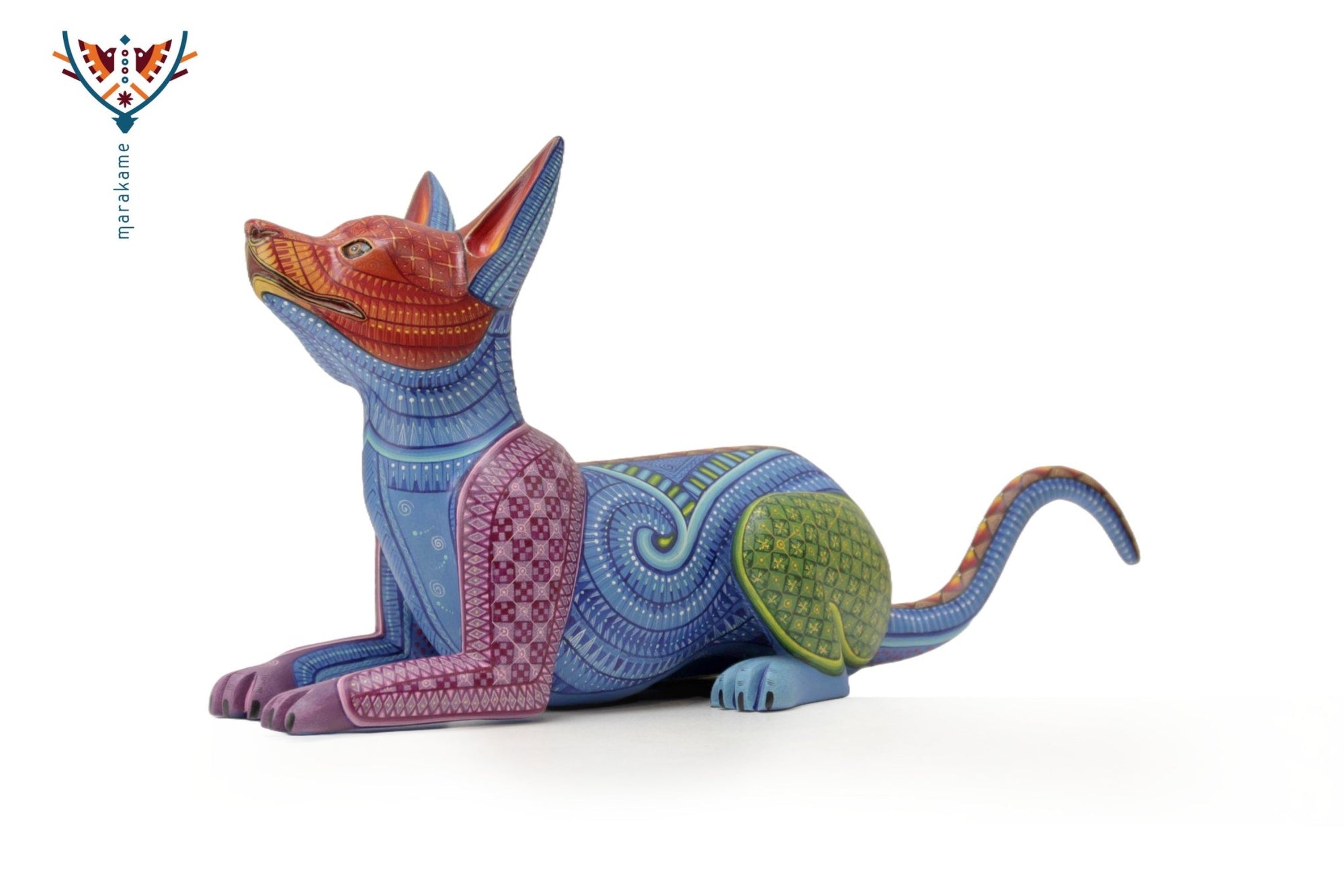 Alebrije - Perro acostado - Arte Huichol - Marakame