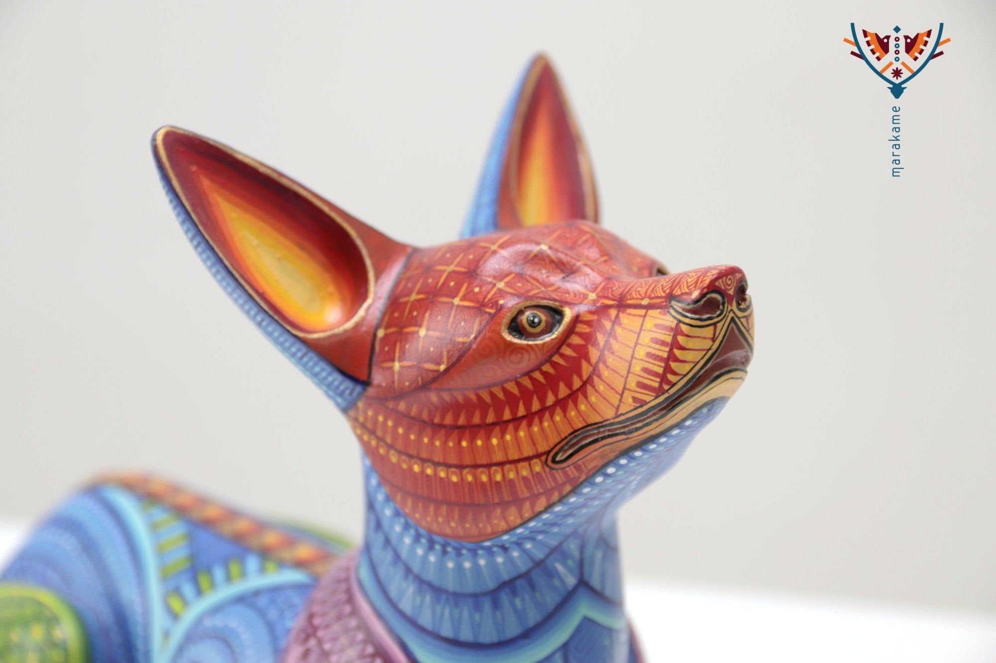 Alebrije - Perro acostado - Arte Huichol - Marakame
