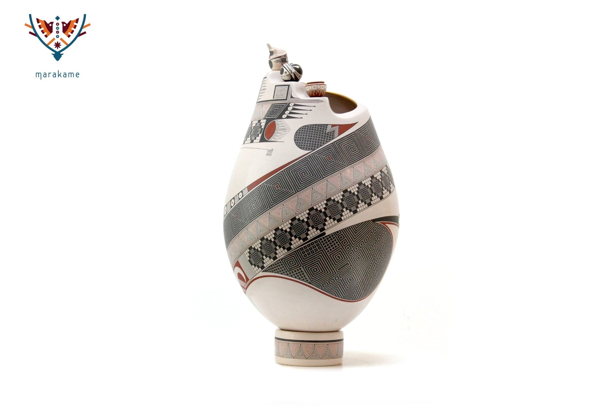 Mata Ortiz Keramik – Keramik mit Miniaturen – Huichol-Kunst – Marakame
