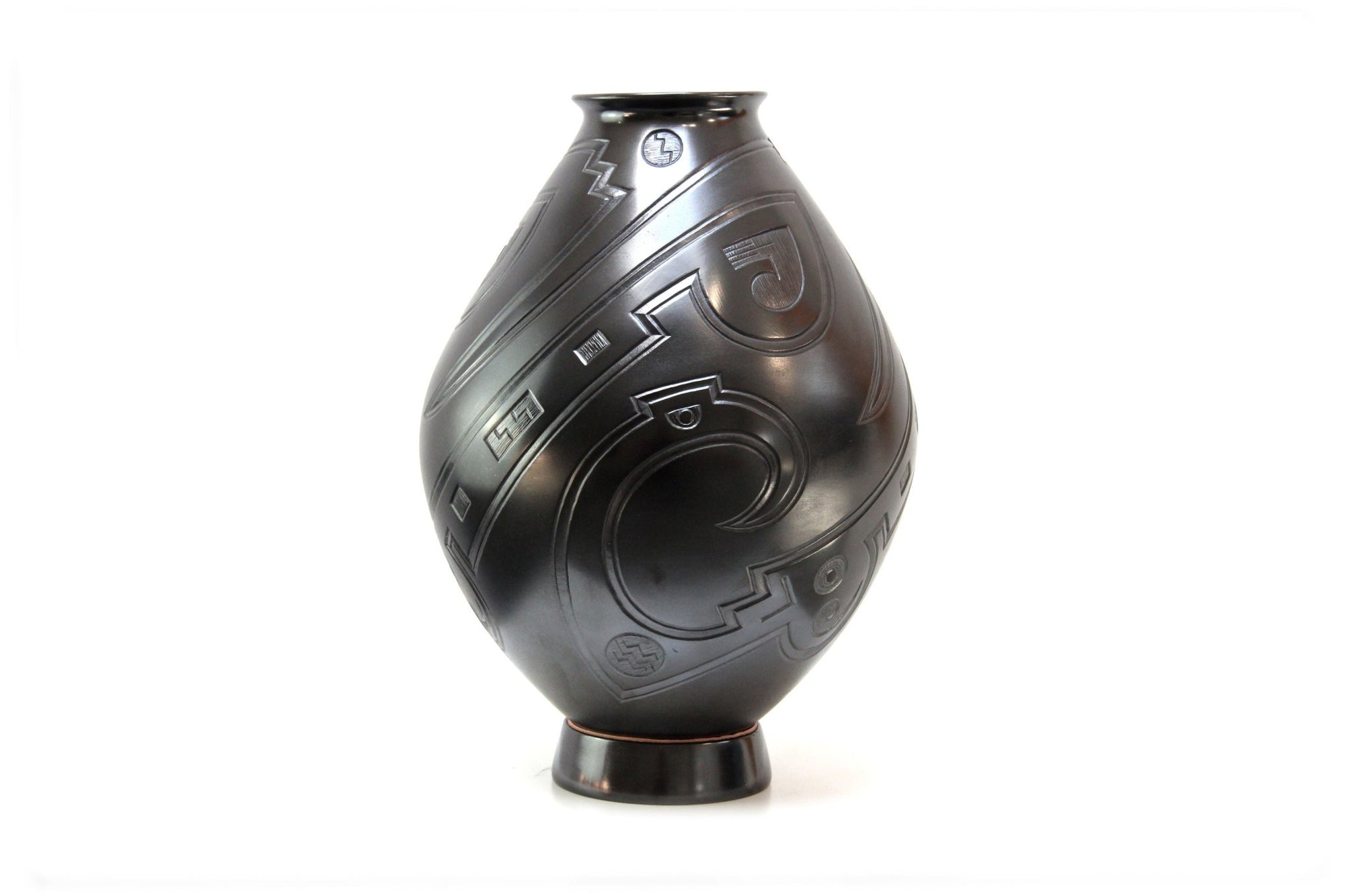 Mata Ortiz Keramik – Schwarze Vase III – Huichol Art – Marakame