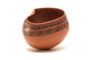 Mata Ortiz Ceramics - Curved Piece - Huichol Art - Marakame