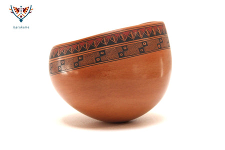 Mata Ortiz Keramik – Gebogenes Stück – Huichol Art – Marakame